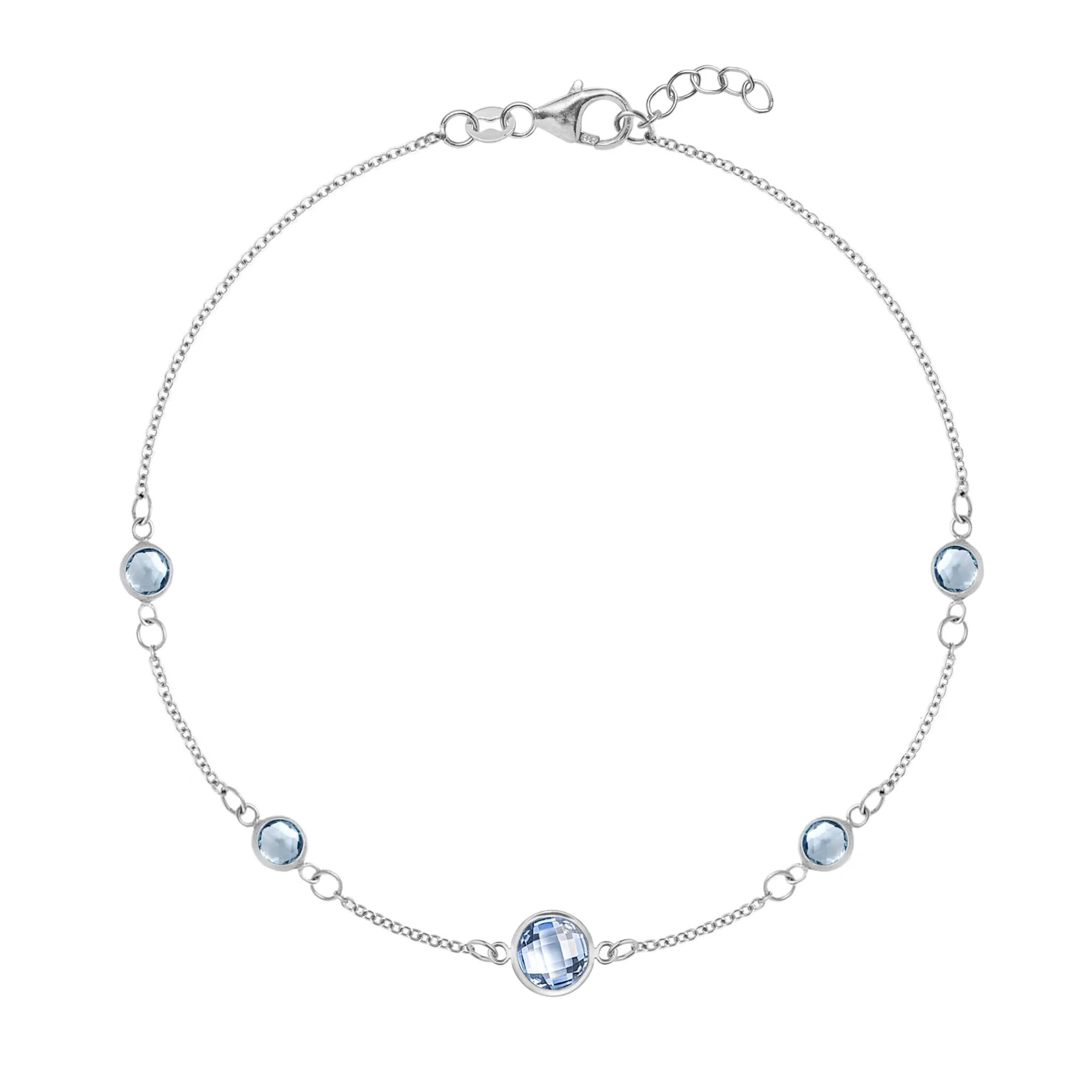 1 Grand & 4 Petite Aquamarine Bracelet in 14k Gold (March) - Image 5