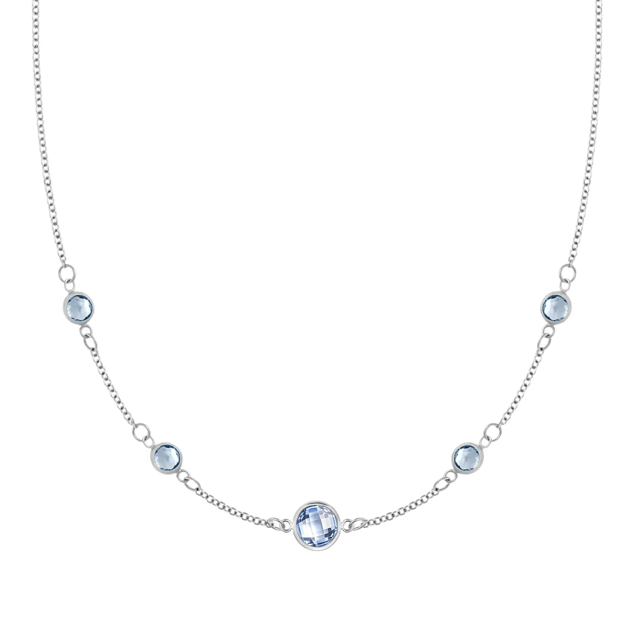 1 Grand & 4 Petite Aquamarine Necklace in 14k Gold (March) - Image 5