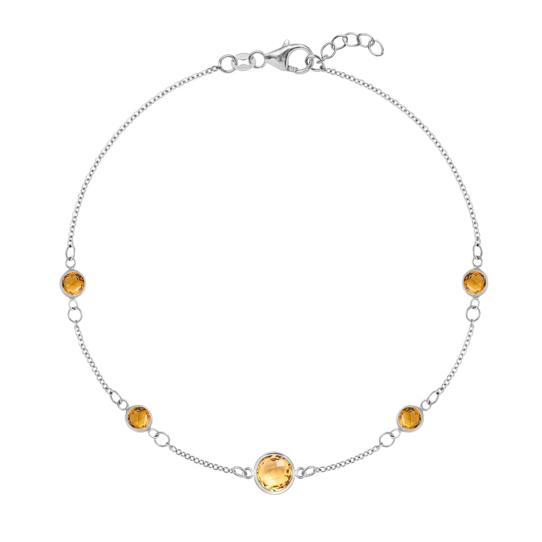 1 Grand & 4 Petite Citrine Bracelet in 14k Gold (November) - Image 5