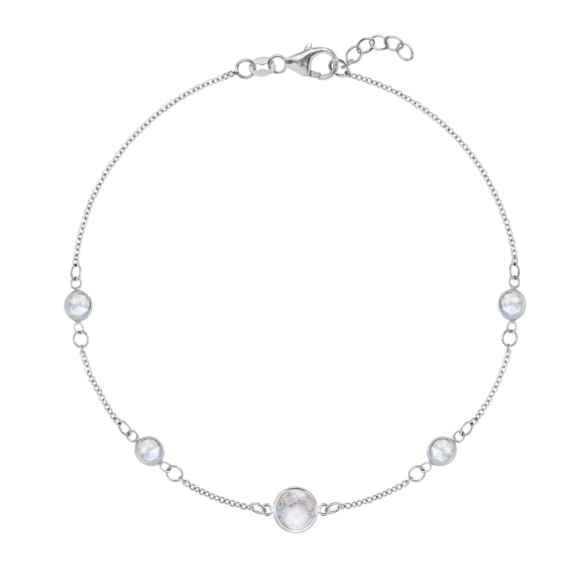 1 Grand & 4 Petite Moonstone Bracelet in 14k Gold (June) - Image 5