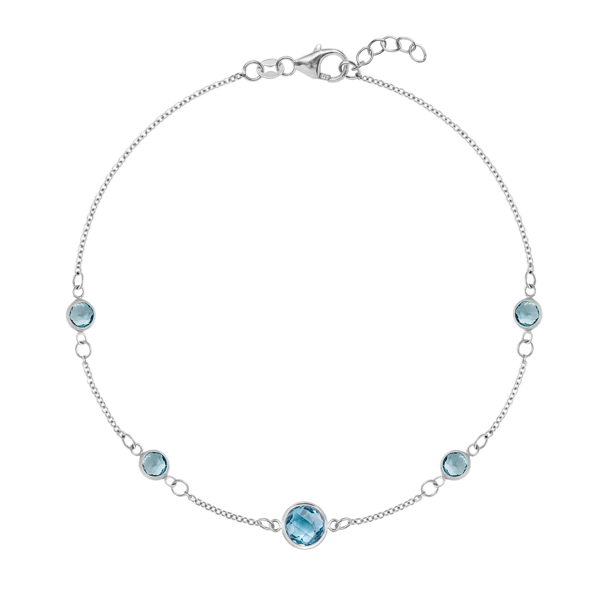 1 Grand & 4 Petite Nantucket Blue Topaz Bracelet in 14k Gold (December) - Image 5