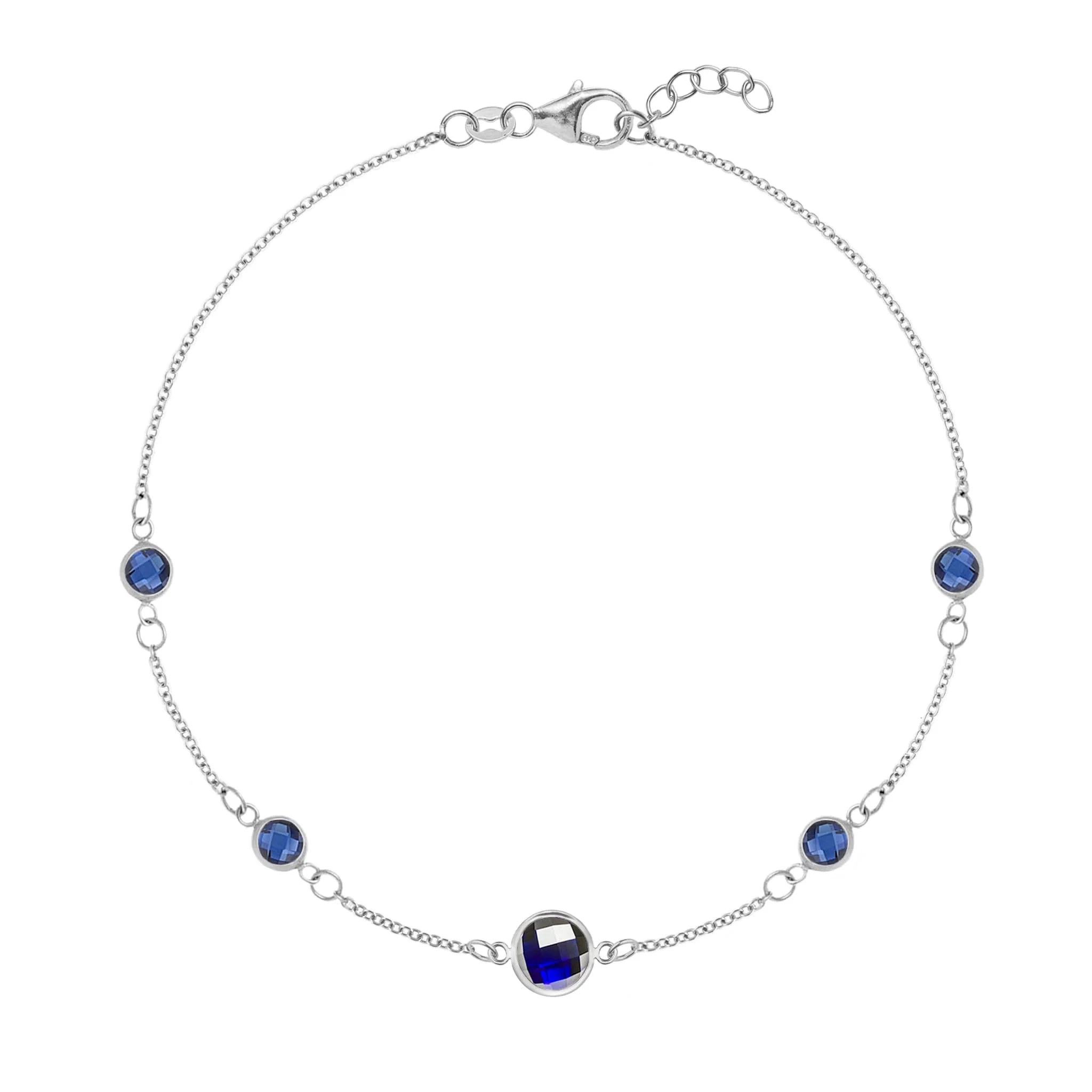 1 Grand & 4 Petite Sapphire Bracelet in 14k Gold (September) - Image 5