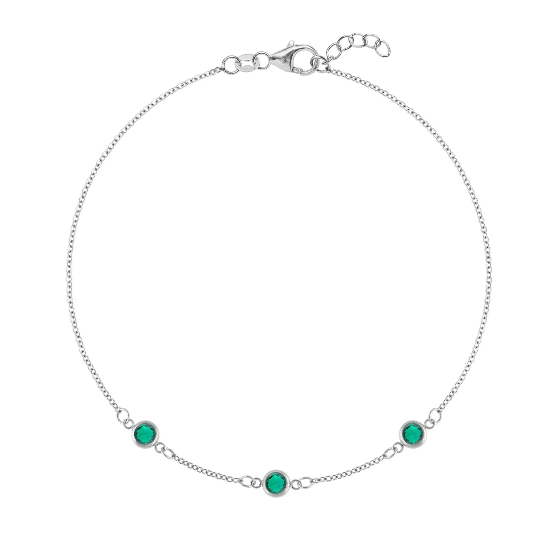 Bayberry 3 Emerald Bracelet in 14k Gold (May) - Image 8