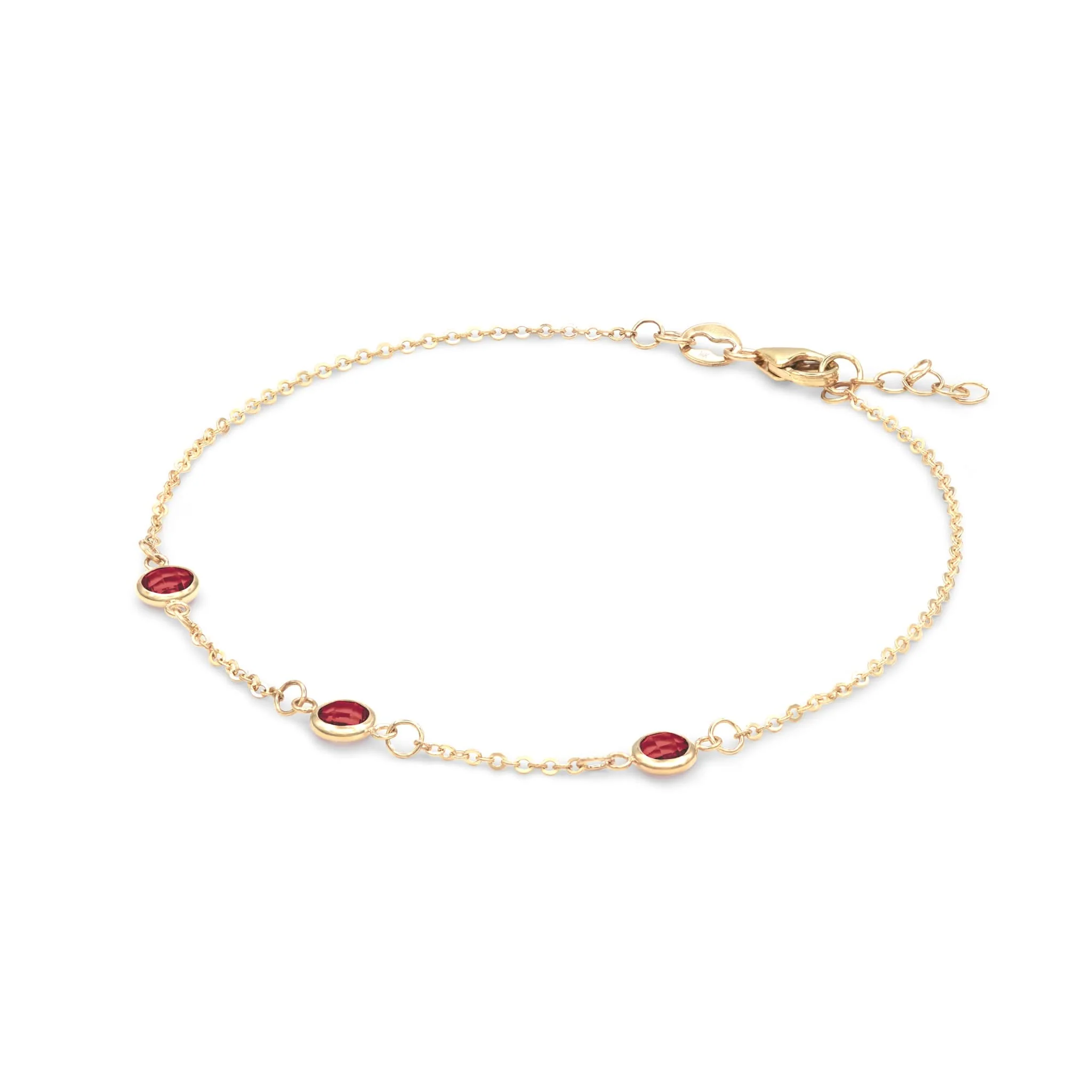Bayberry 3 Garnet Bracelet in 14k Gold (January) - Image 4