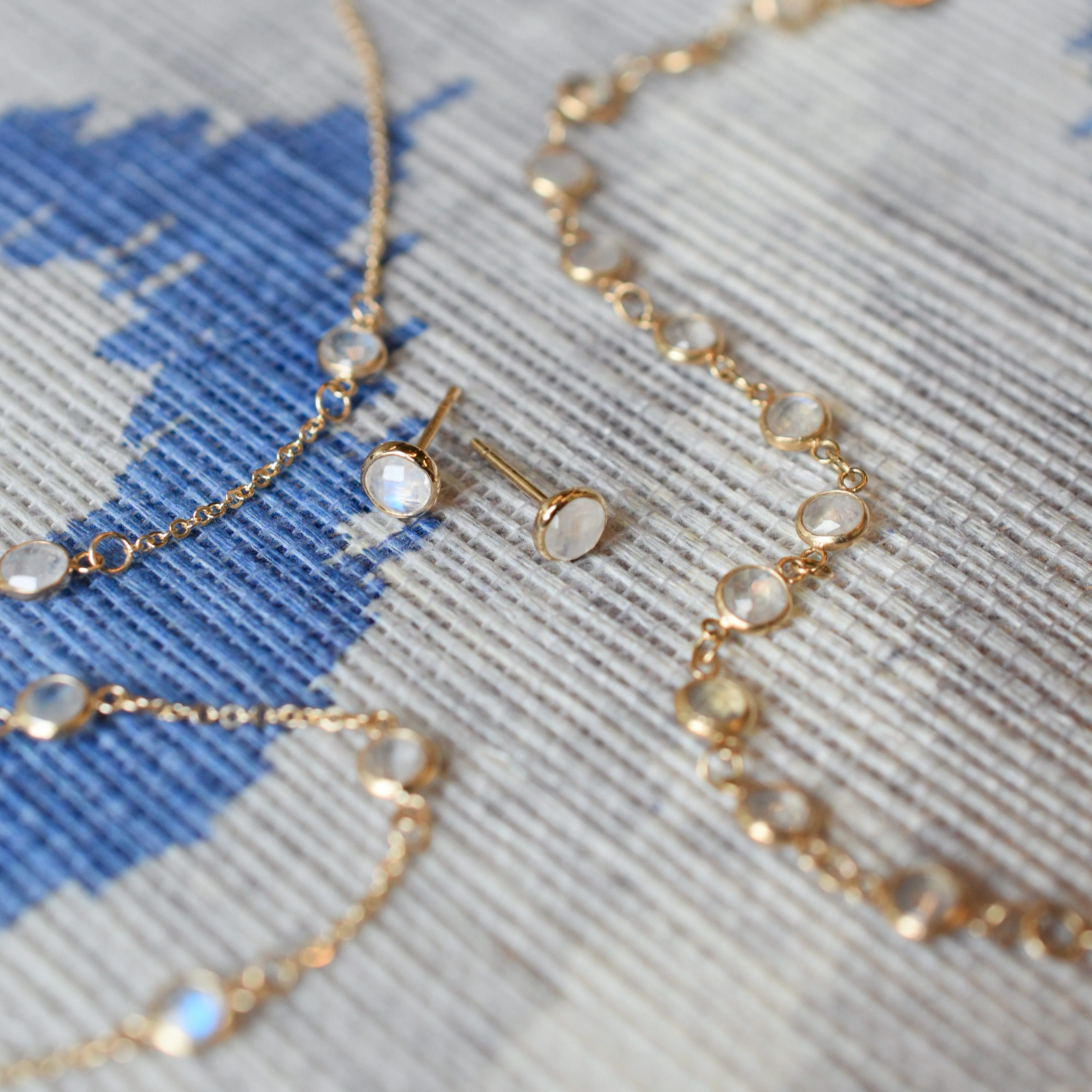 Bayberry 3 Moonstone Bracelet in 14k Gold (June) - Image 8