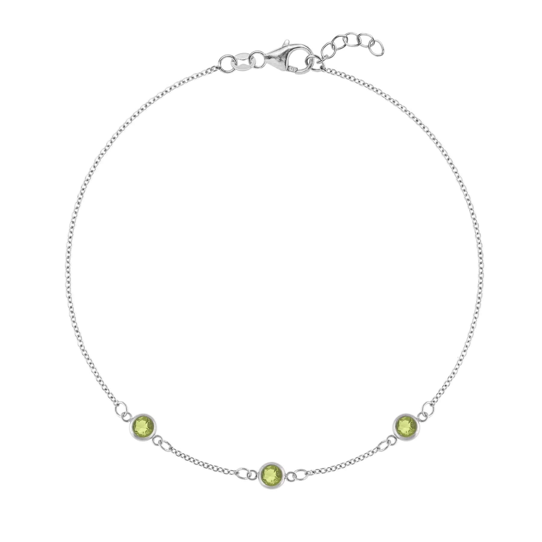 Bayberry 3 Peridot Bracelet in 14k Gold (August) - Image 9