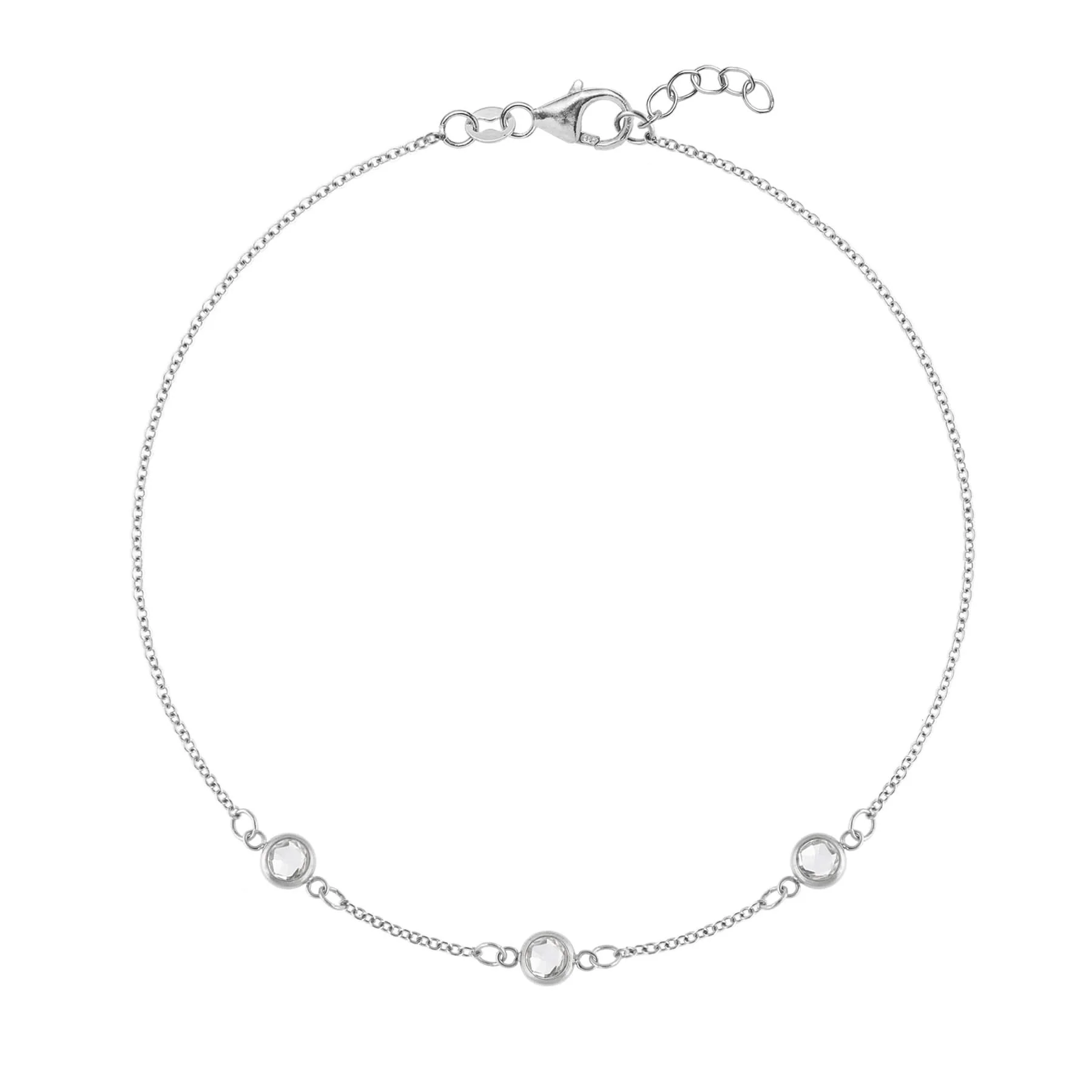 Bayberry 3 White Topaz Bracelet in 14k Gold (April) - Image 8