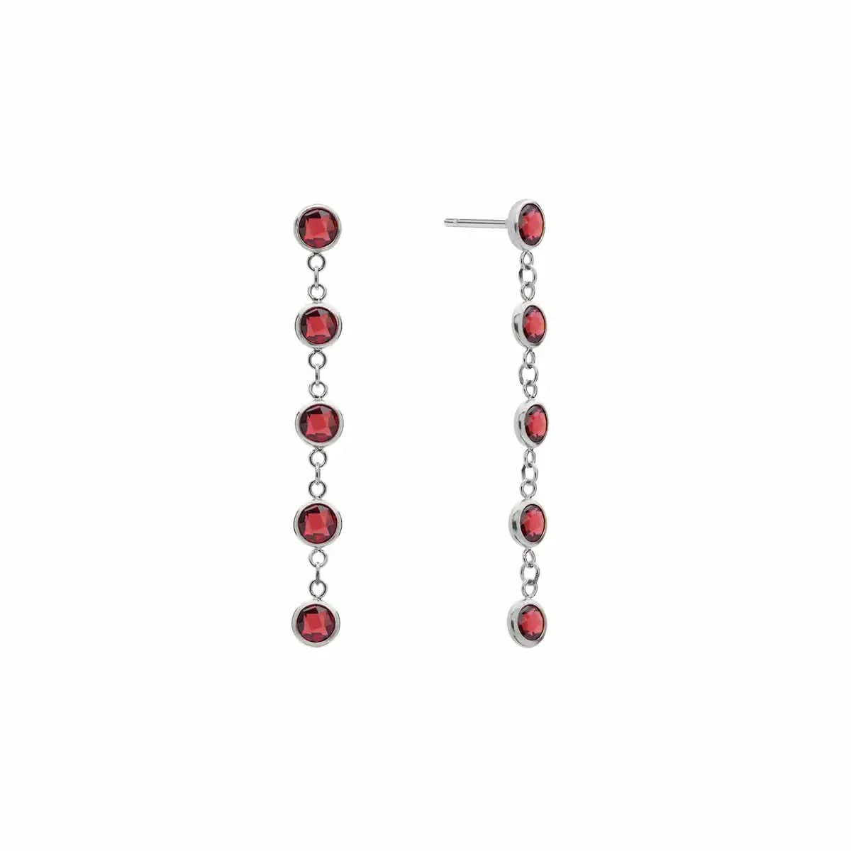 Newport Garnet Earrings in 14k Gold (January) - Image 6