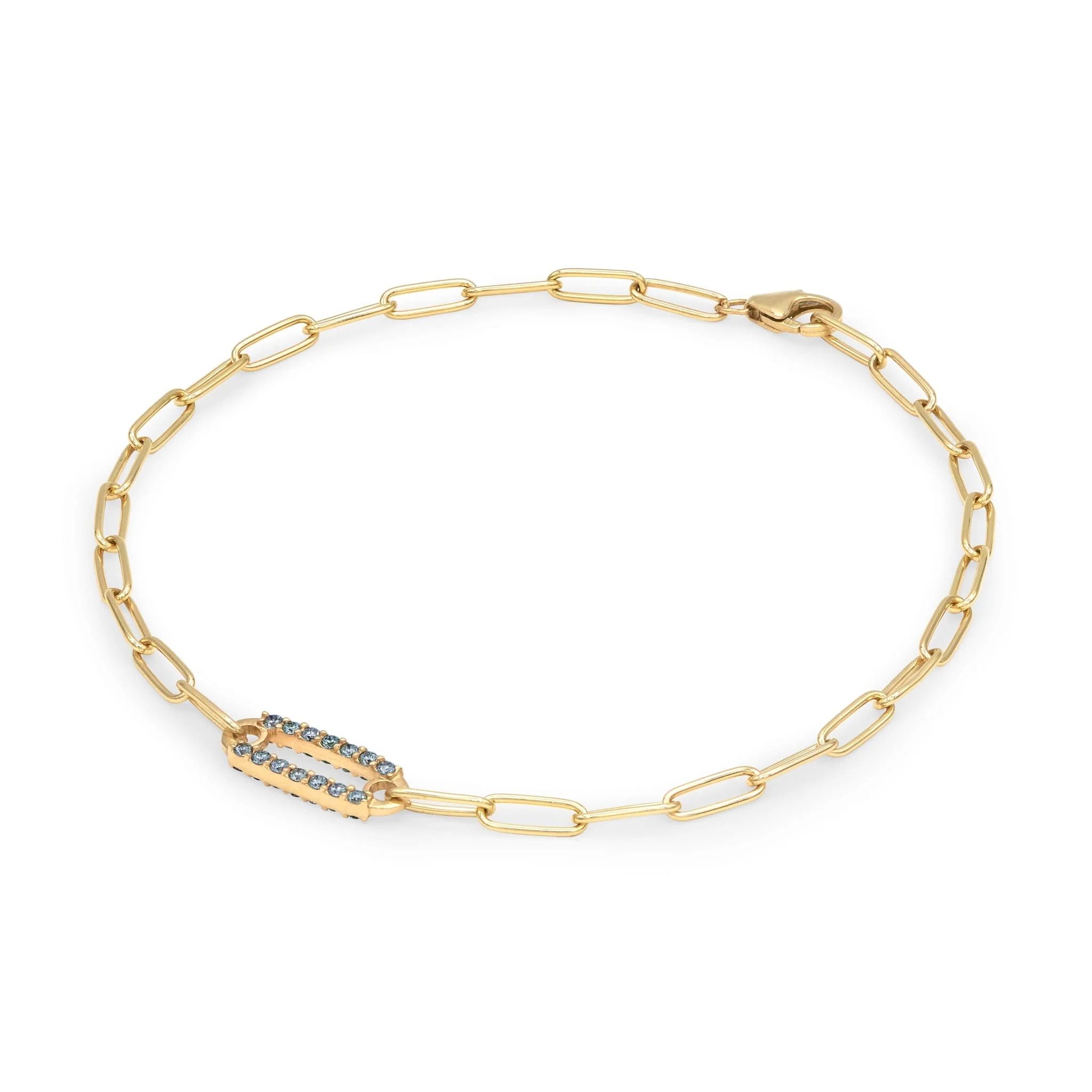 Adelaide 1 Pavé Alexandrite Link Bracelet in 14k Gold (June) - Image 5