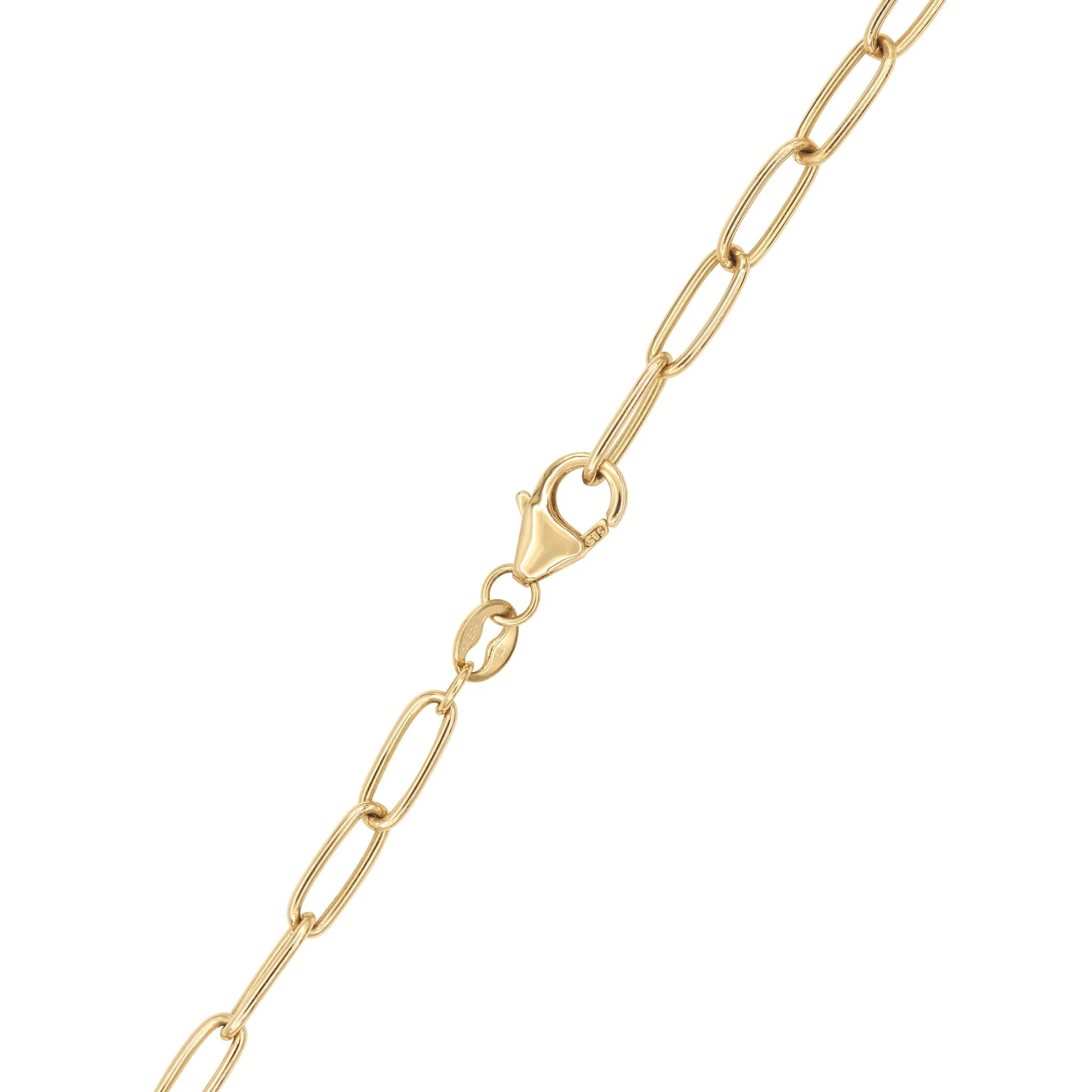 Adelaide 1 Pavé Sapphire Link Necklace in 14k Gold (September) - Image 7