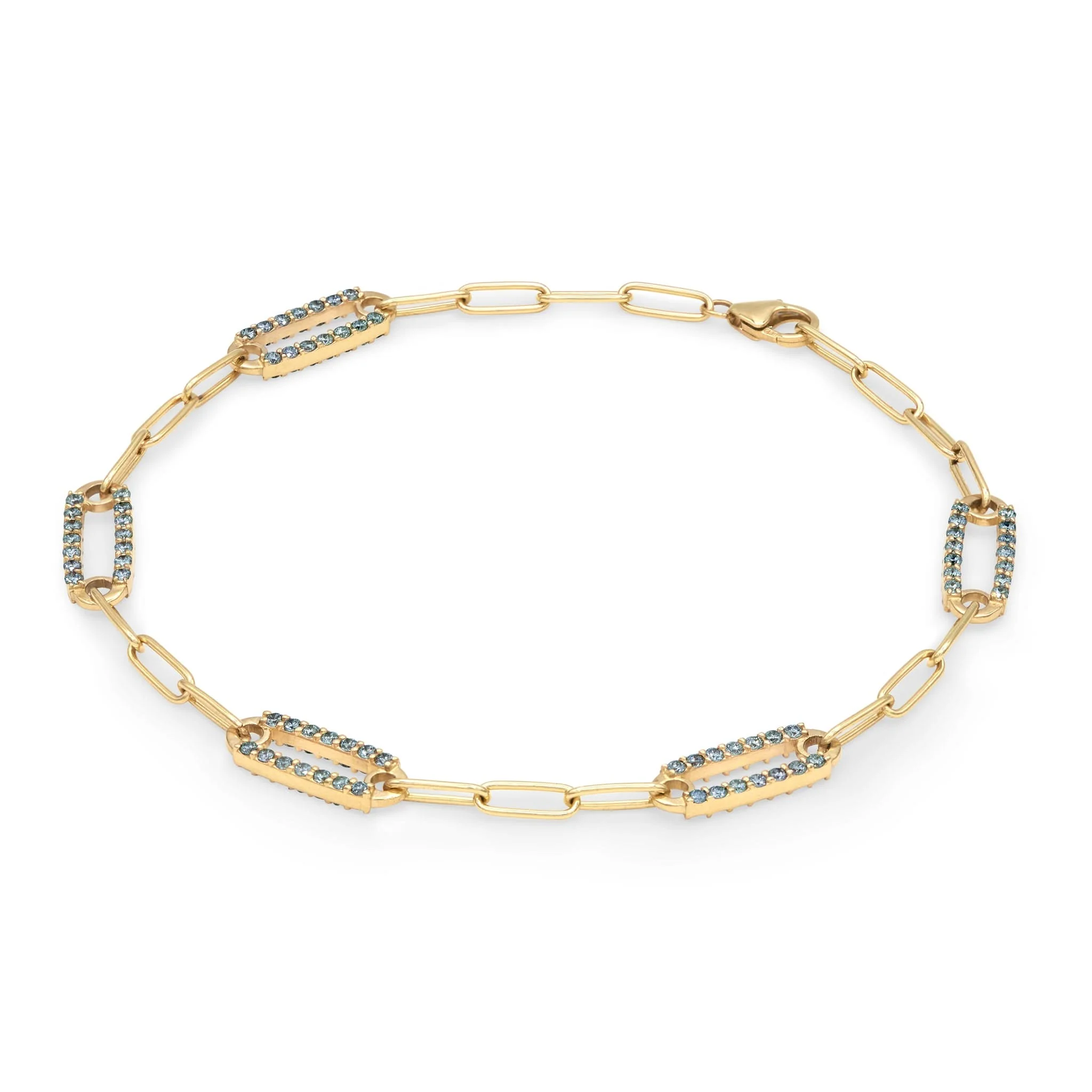 Adelaide 5 Pavé Alexandrite Link Bracelet in 14k Gold (June) - Image 5