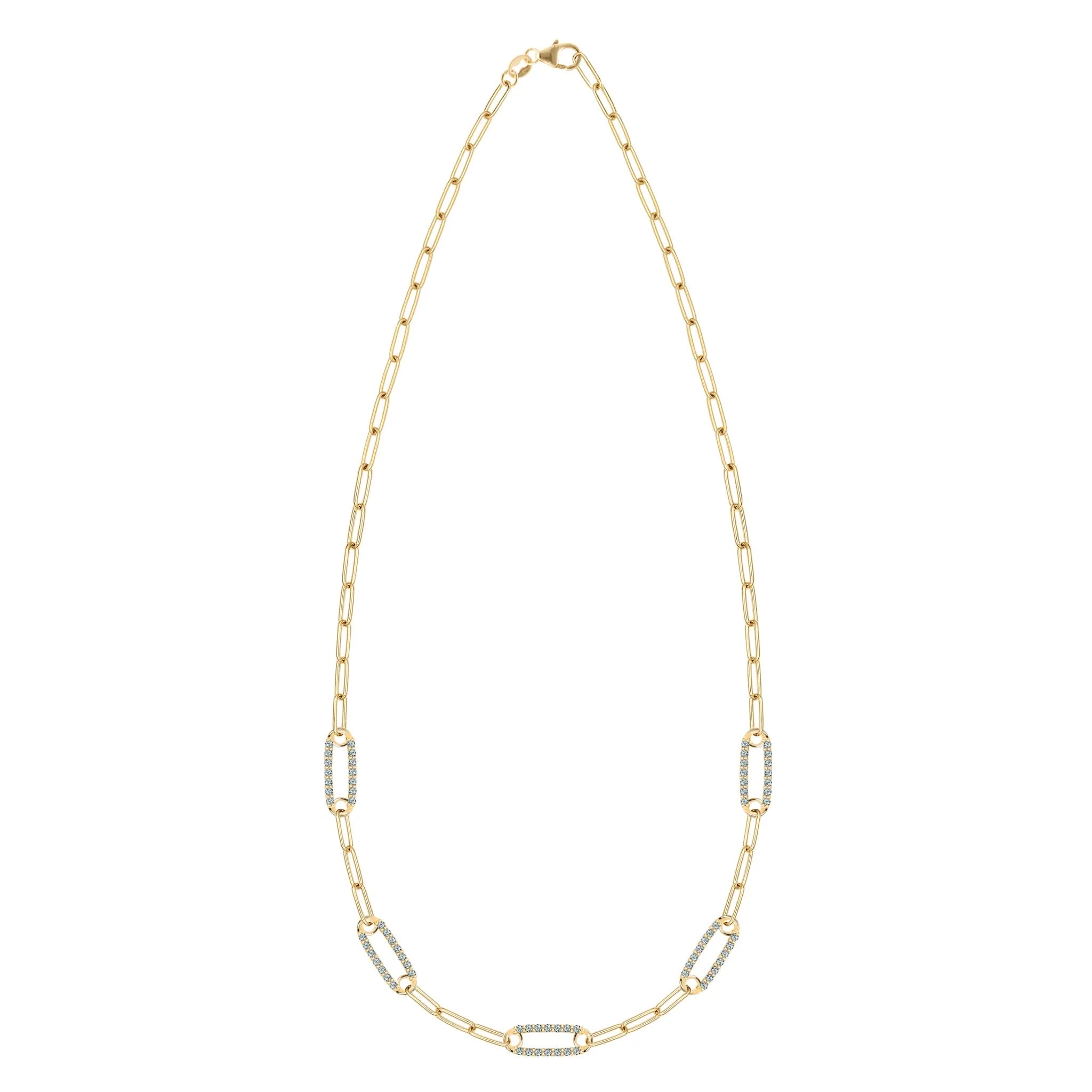 Adelaide 5 Pavé Alexandrite Link Necklace in 14k Gold (June) - Image 5