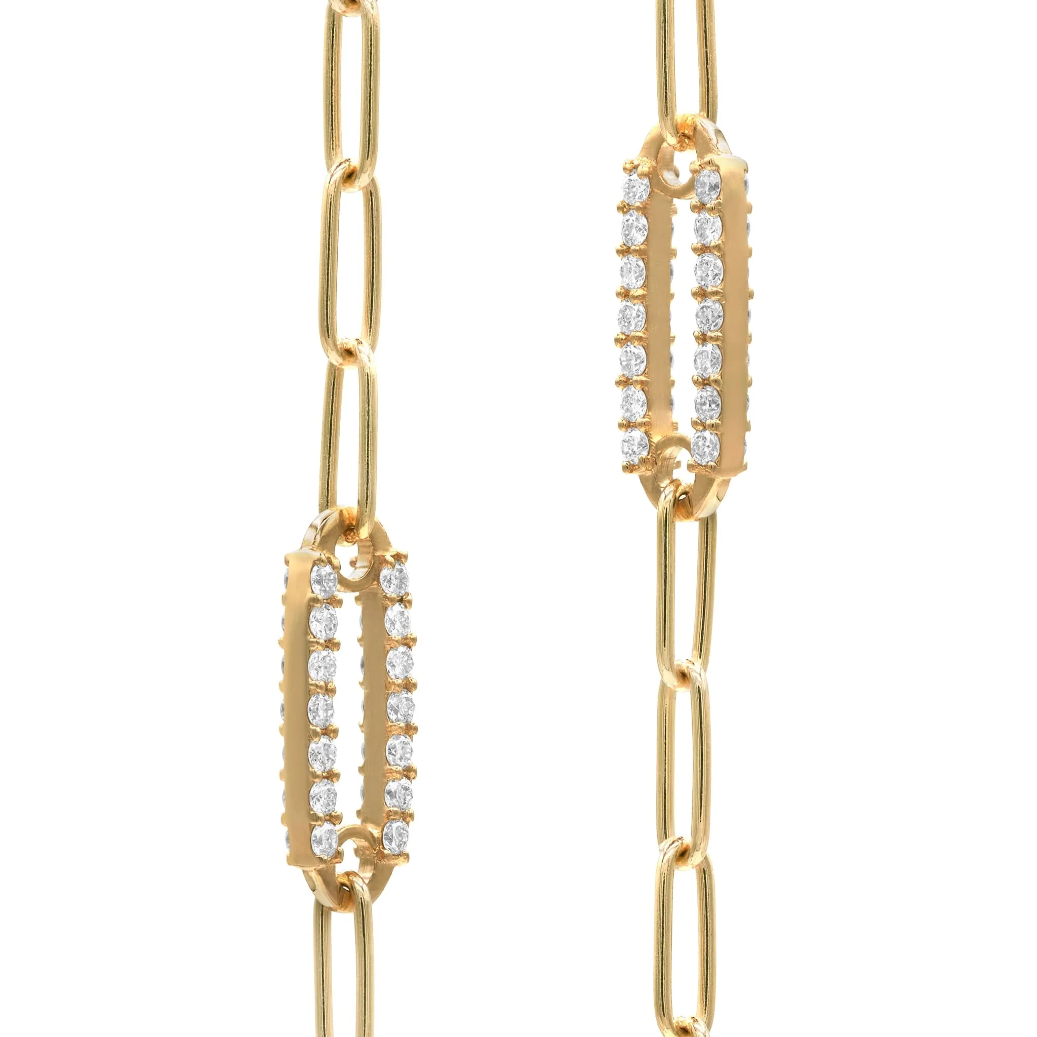 Adelaide 5 Pavé Diamond Link Necklace in 14k Gold (April) - Image 4