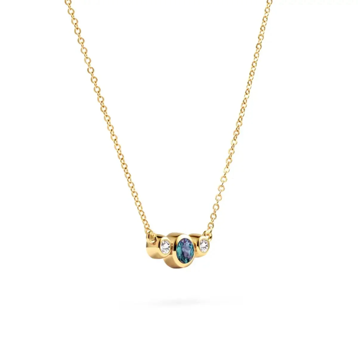 Barrington Alexandrite Necklace with Diamond Side Stones (June) - Image 4