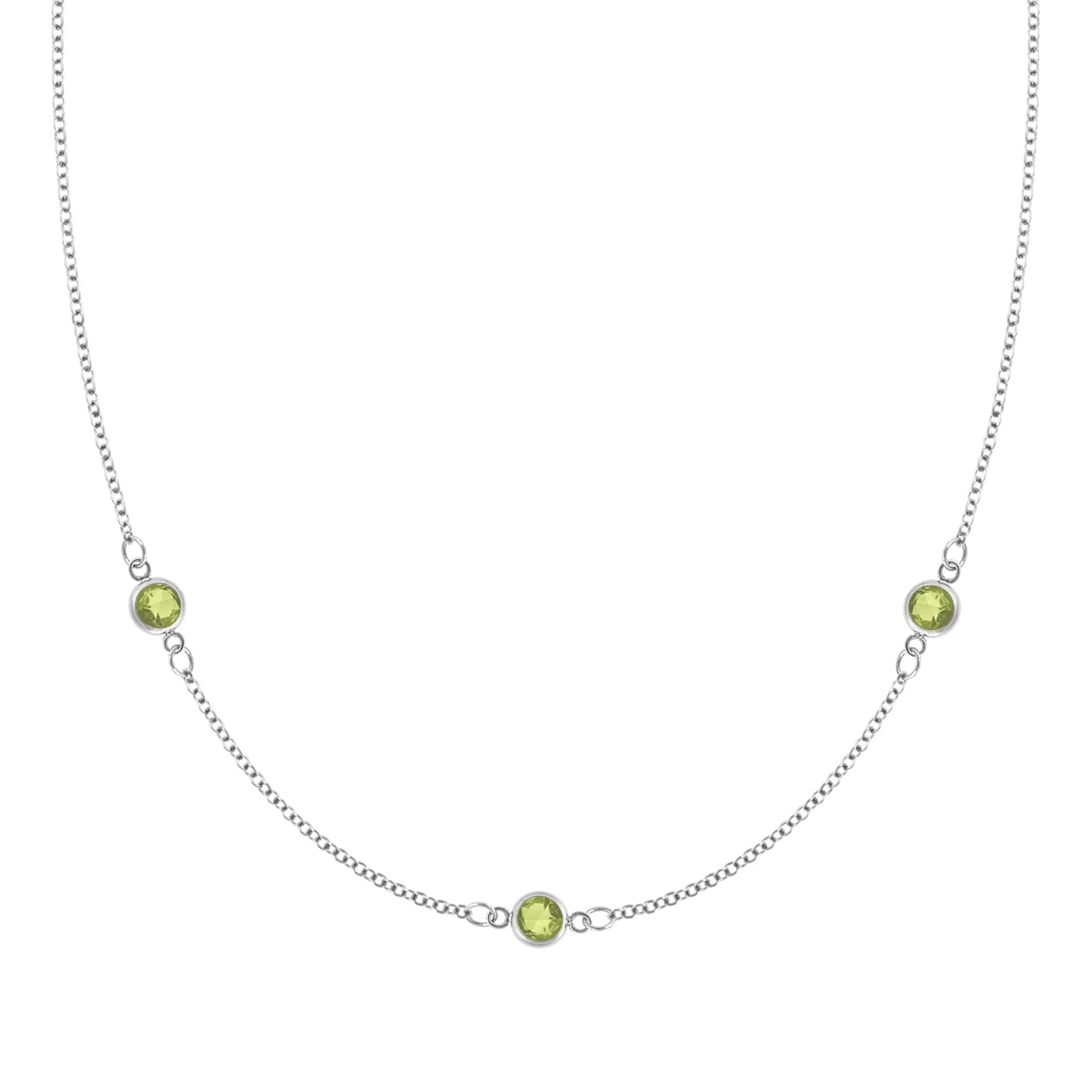 Bayberry 3 Peridot Necklace in 14k Gold (August) - Image 5