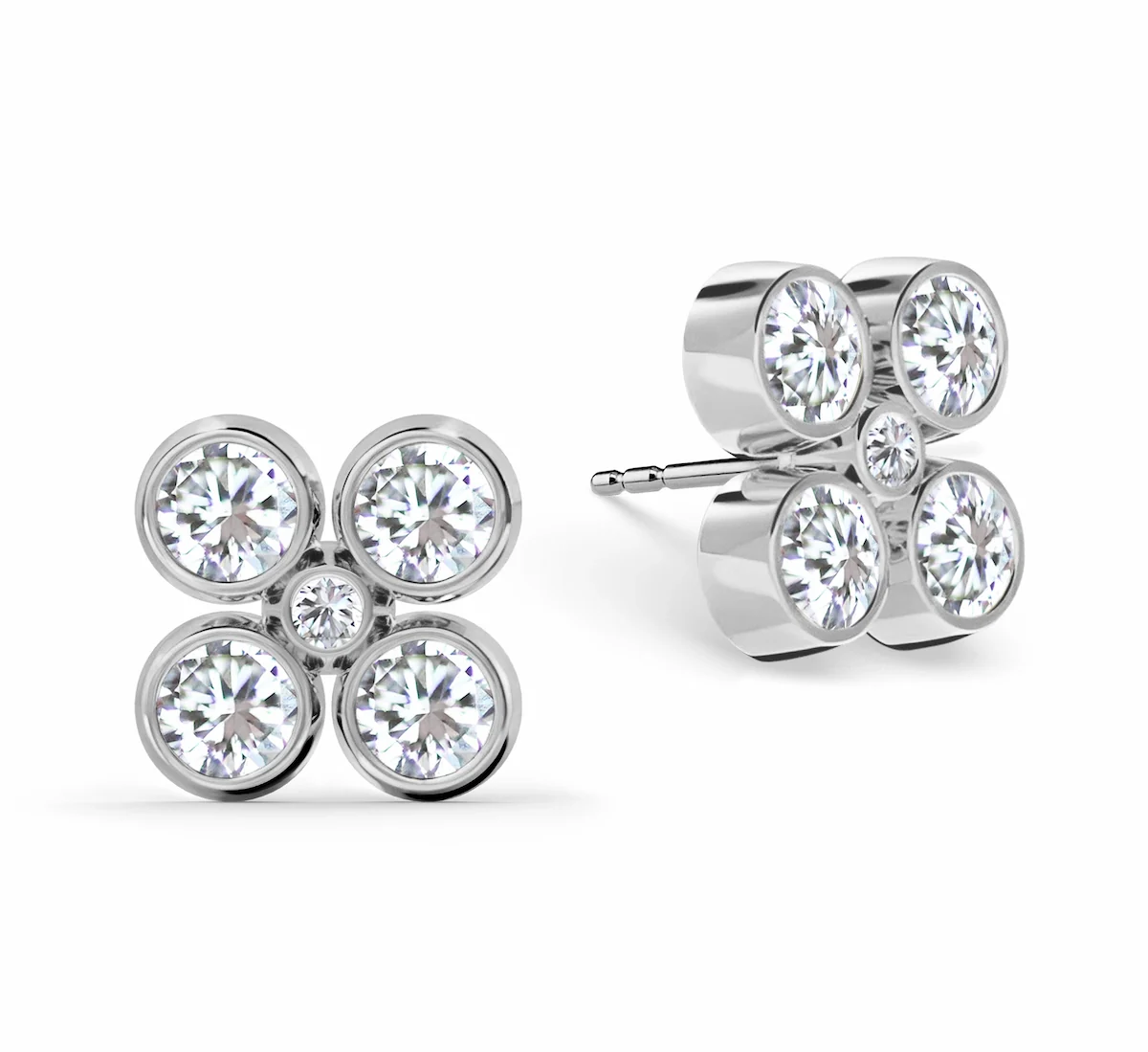 Barrington Quatrefoil Birthstone Earrings in 14k Gold - Image 5