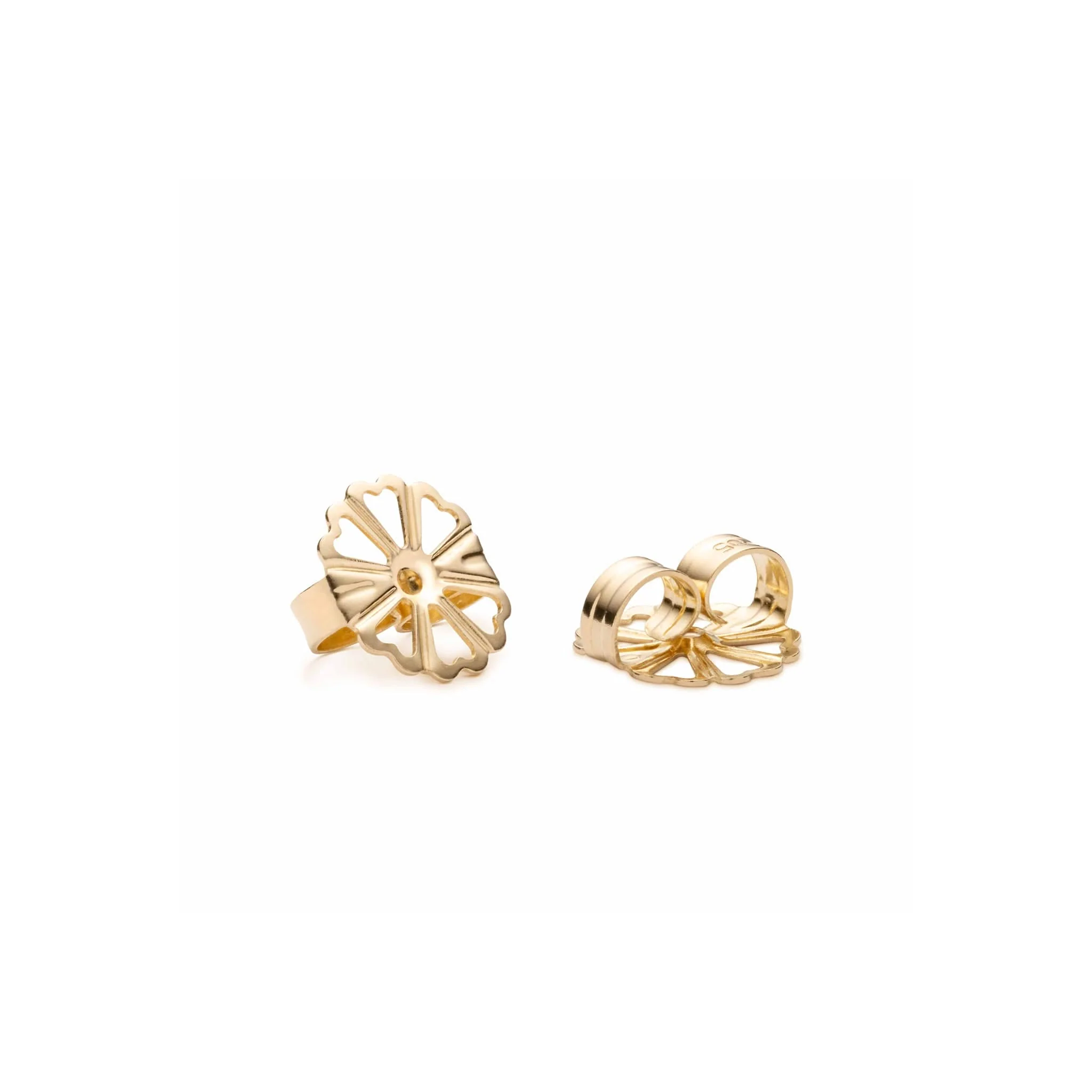 Greenwich Flower Ruby & Diamond Earrings in 14k Gold (July) - Image 4