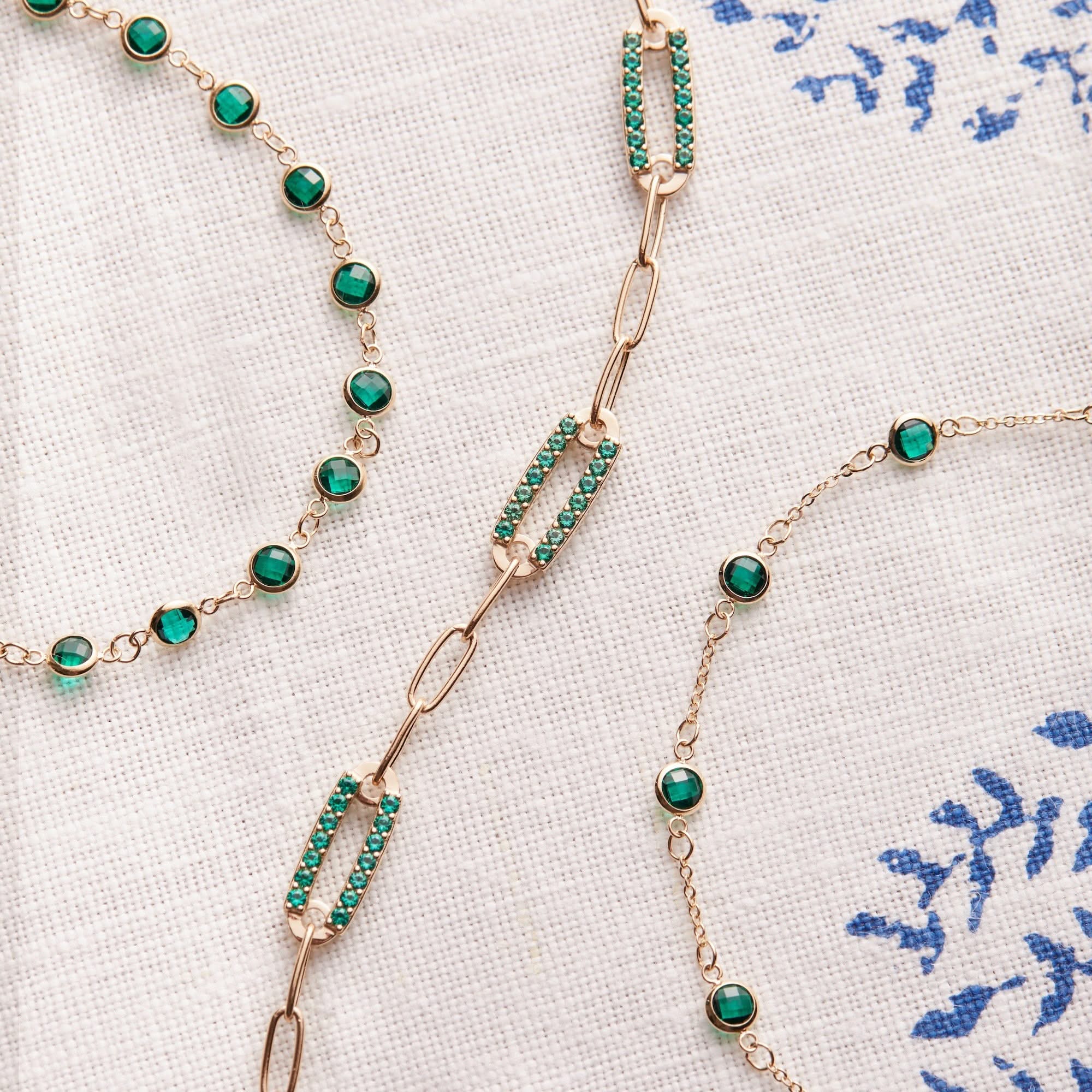 Bayberry 7 Emerald Bracelet in 14k Gold (May) - Image 3