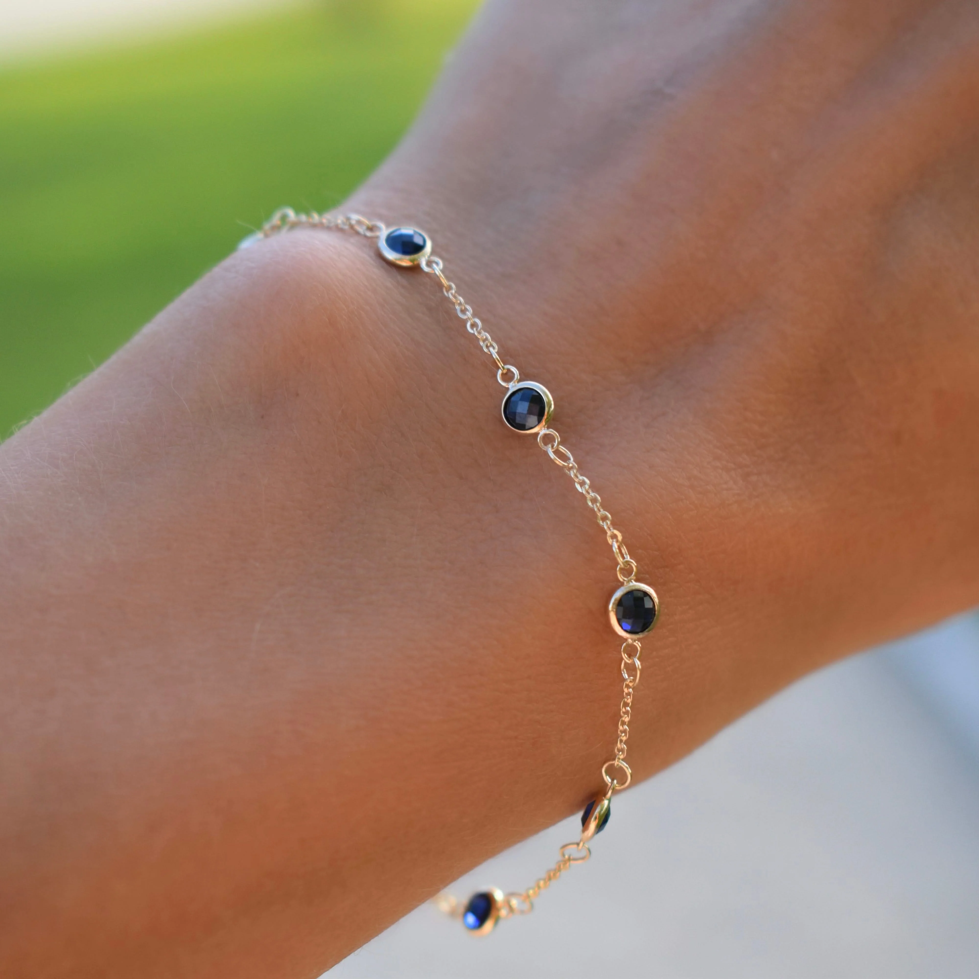 Bayberry 7 Sapphire Bracelet in 14k Gold (September) - Image 3