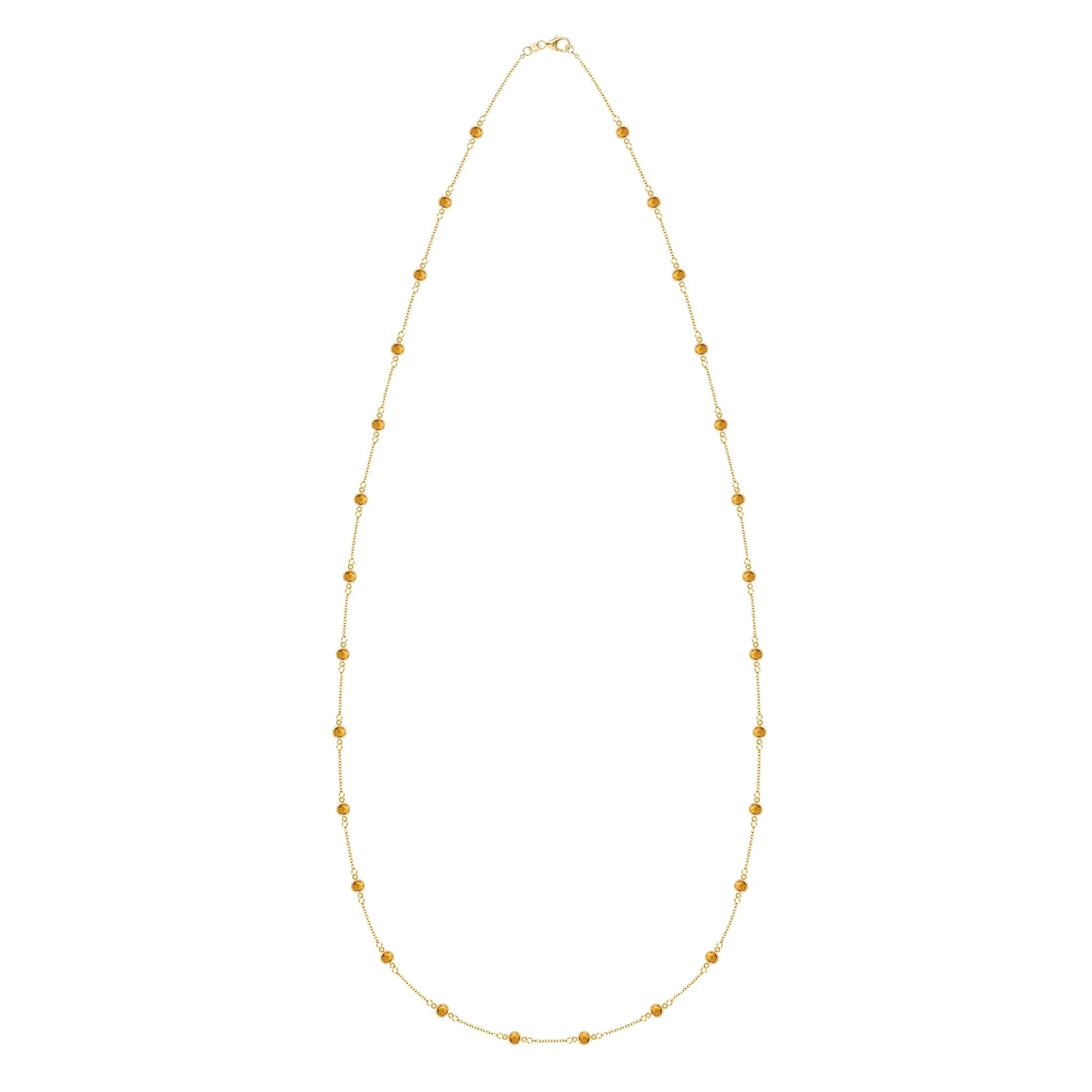 Bayberry Citrine Long Necklace in 14k Gold (November) - Image 4