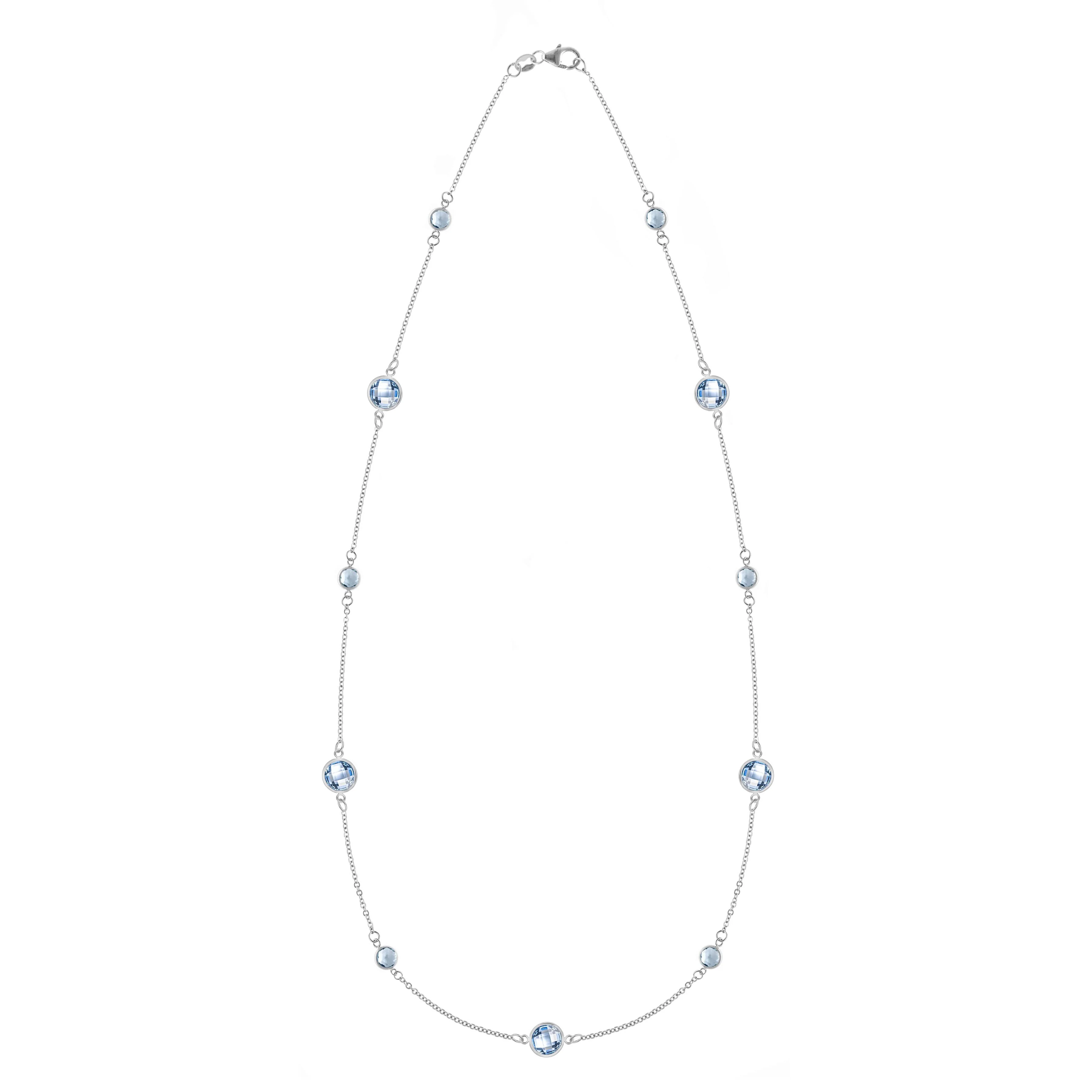 Bayberry Grand & Petite 11 Aquamarine Necklace in 14k Gold (March) - Image 5
