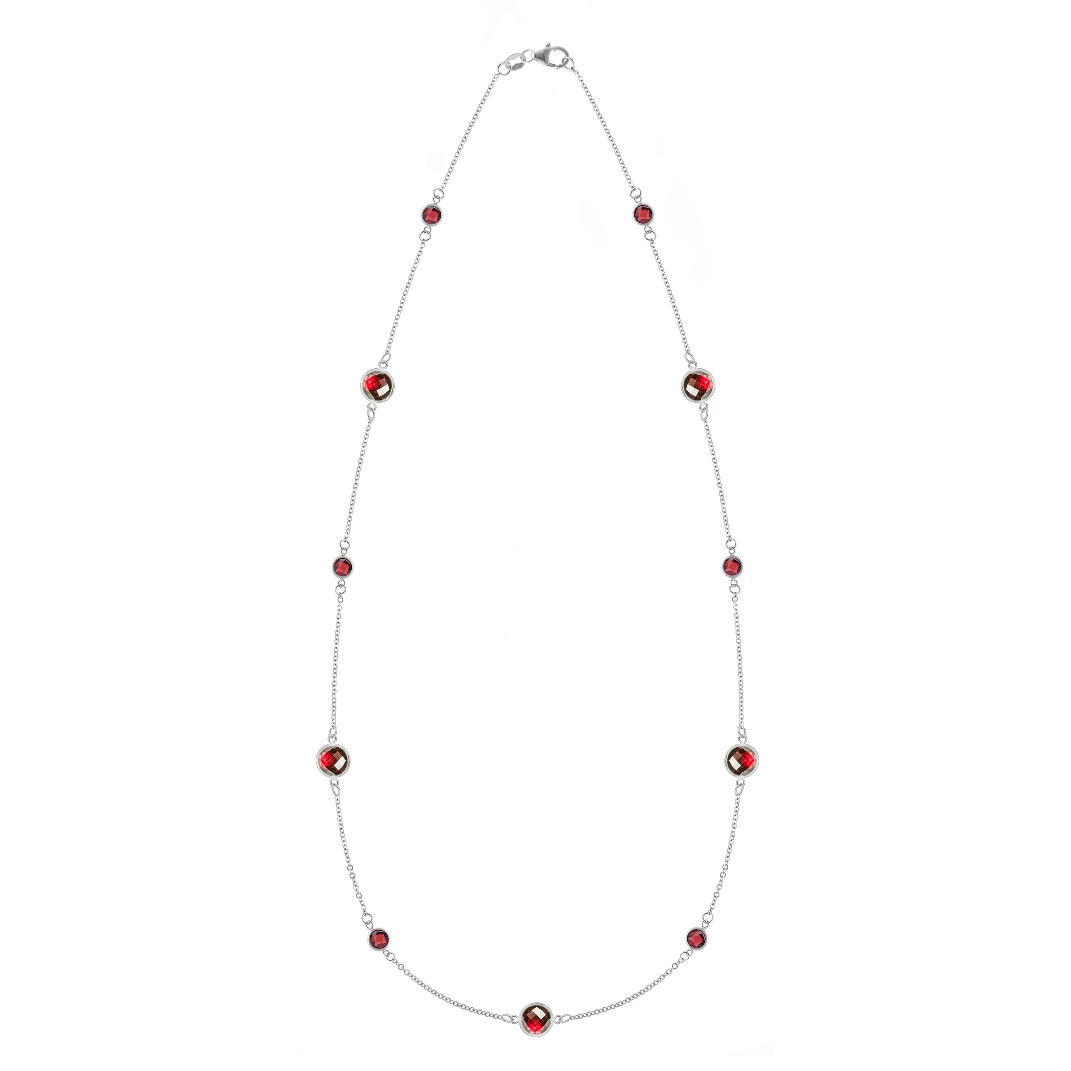 Bayberry Grand & Petite 11 Garnet Necklace in 14k Gold (January) - Image 5