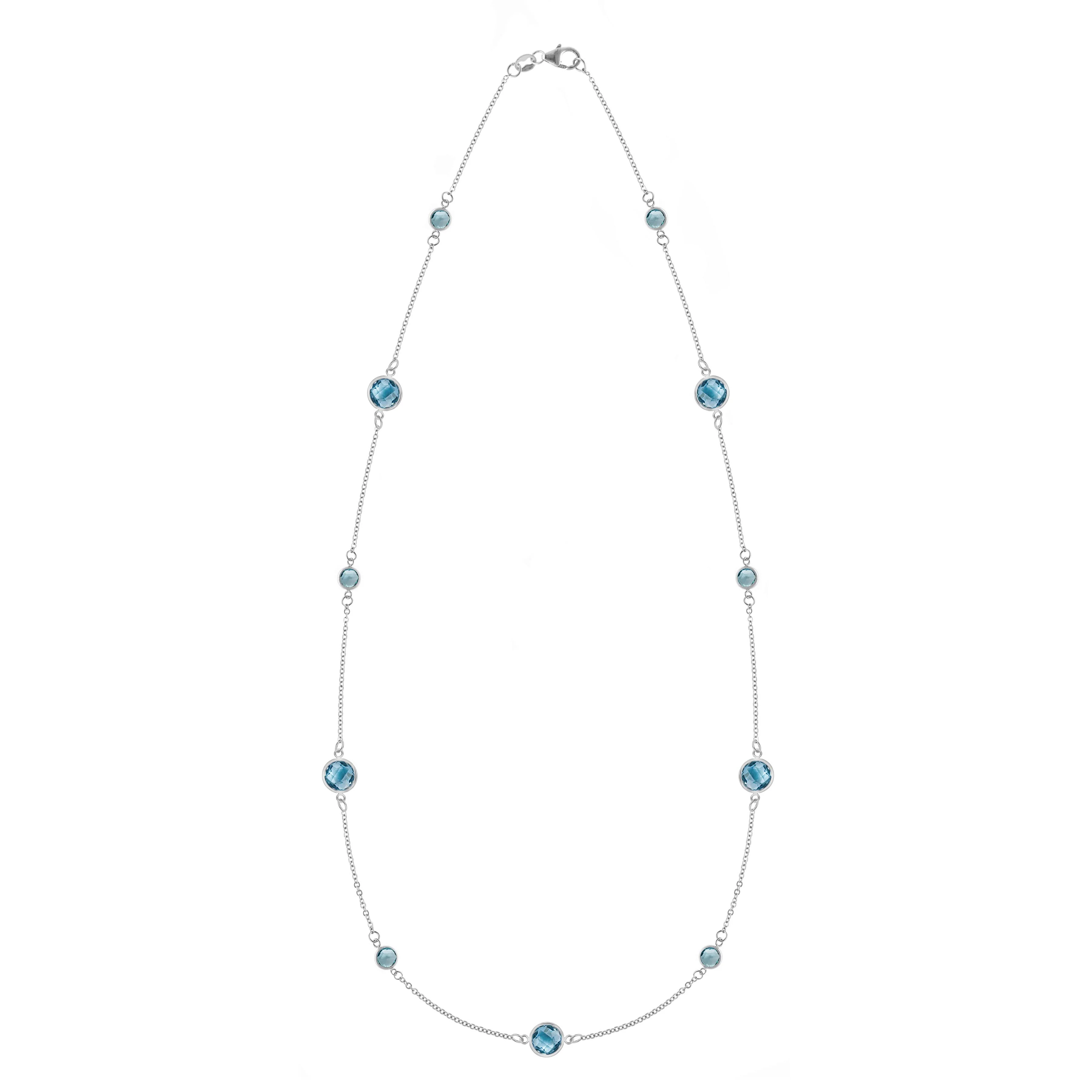 Bayberry Grand & Petite 11 Nantucket Blue Topaz Necklace in 14k Gold (December) - Image 5