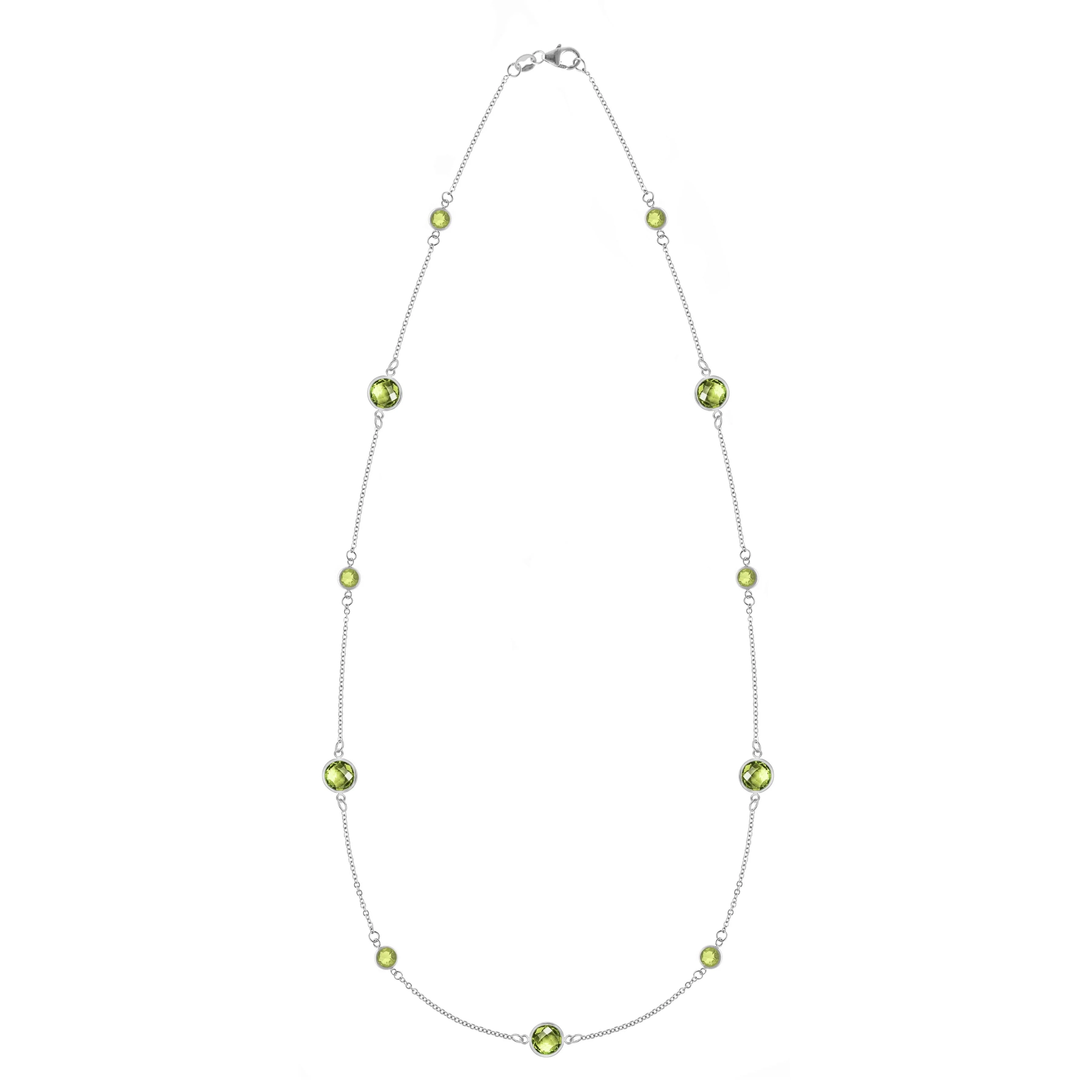 Bayberry Grand & Petite 11 Peridot Necklace in 14k Gold (August) - Image 5