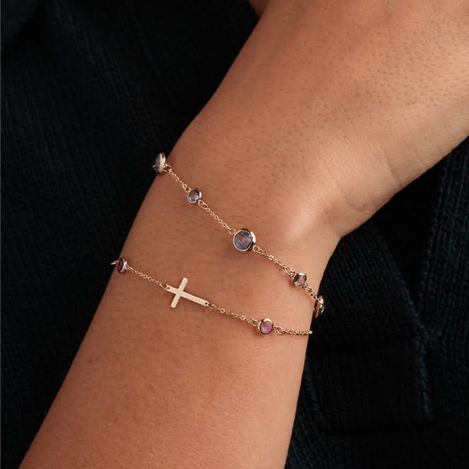 Bayberry Grand & Petite 7 Aquamarine Bracelet in 14k Gold (March) - Image 3