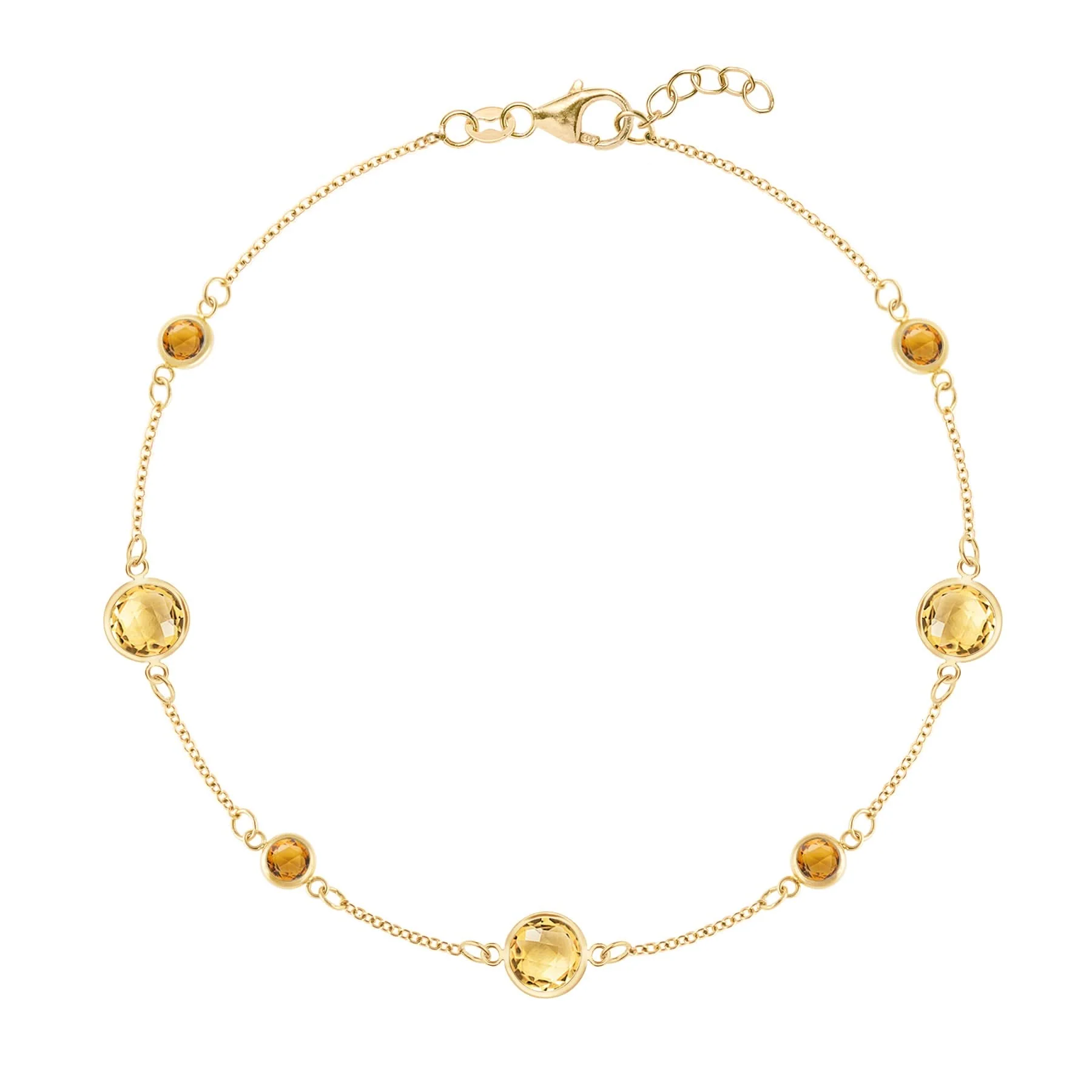 Bayberry Grand & Petite 7 Citrine Bracelet in 14k Gold (November)