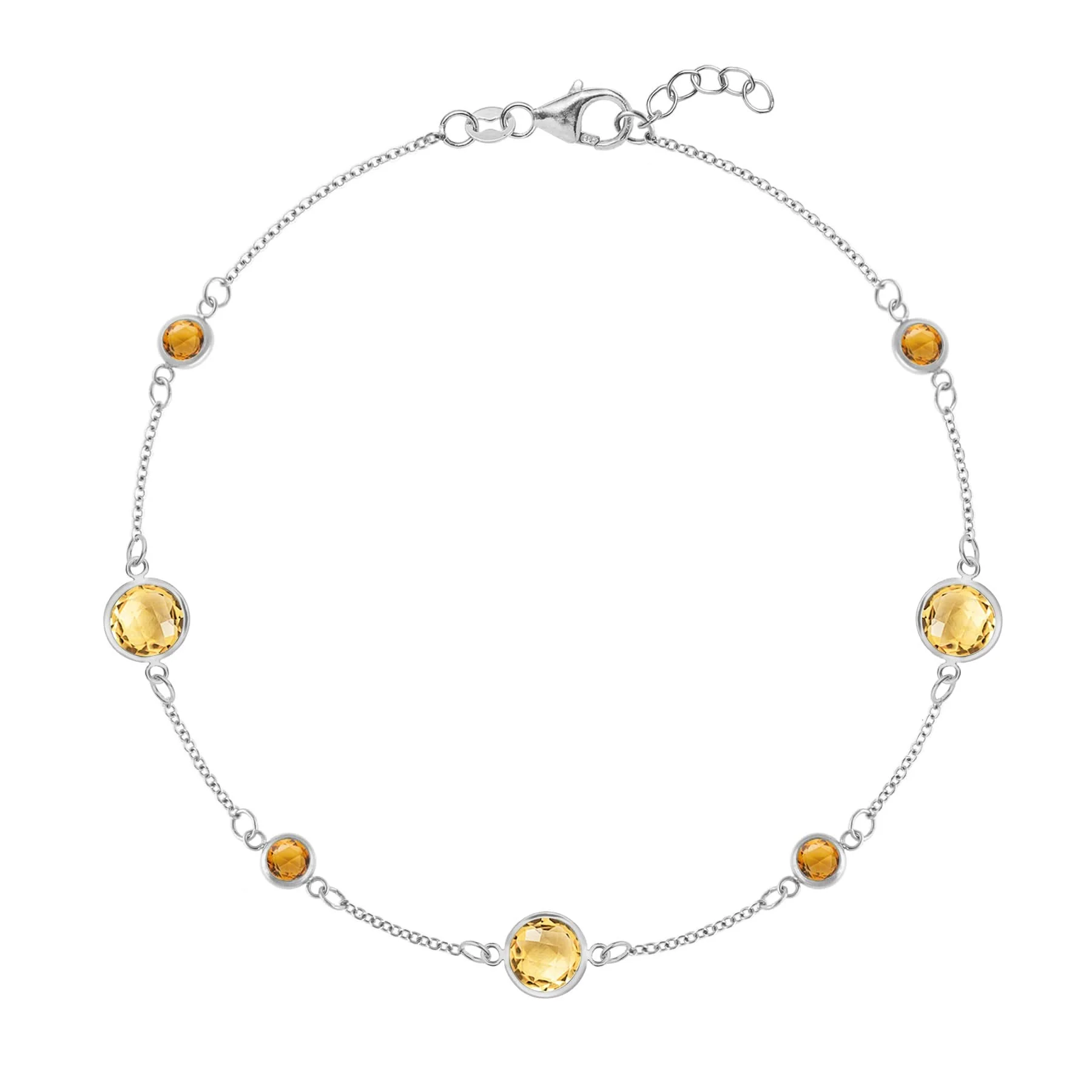 Bayberry Grand & Petite 7 Citrine Bracelet in 14k Gold (November) - Image 5