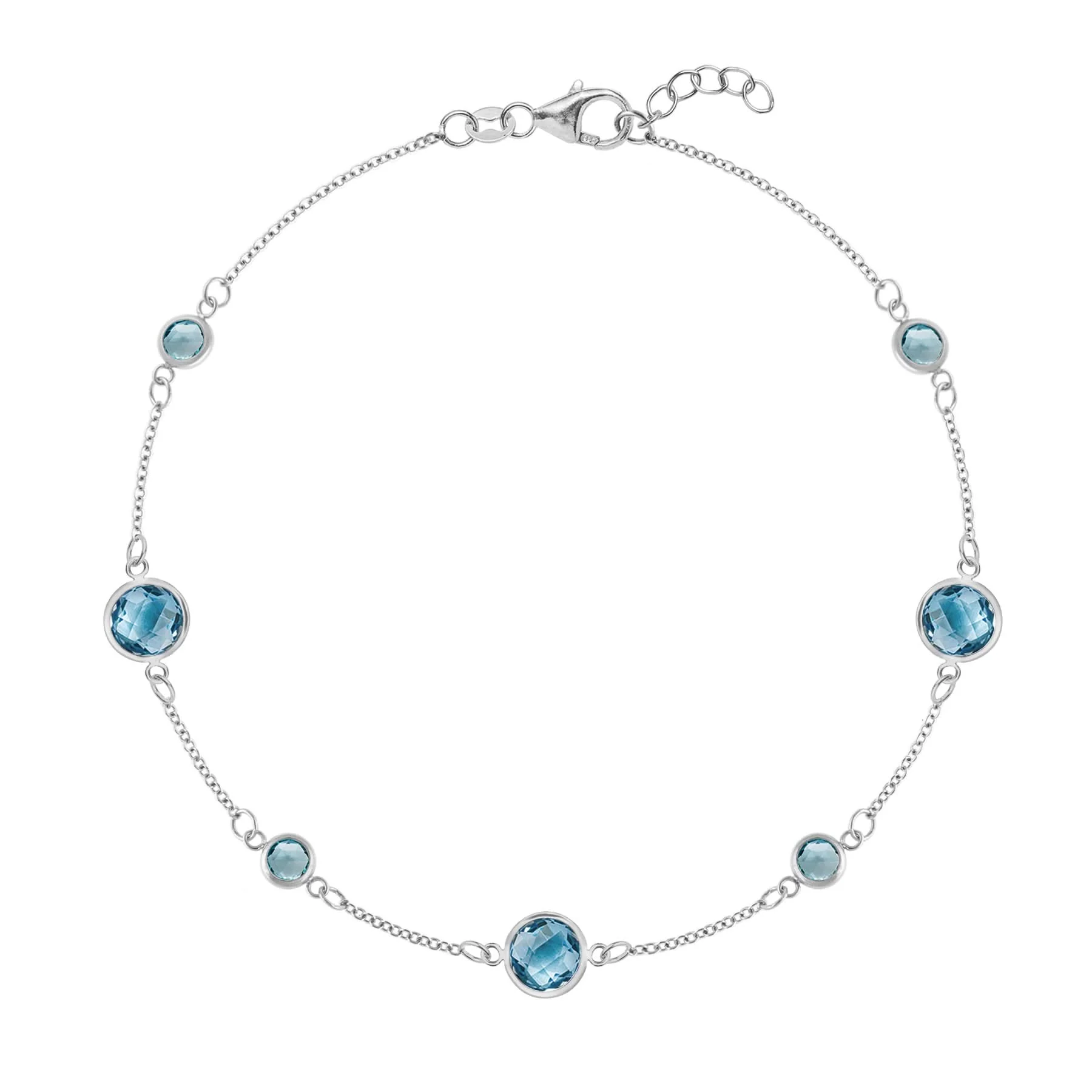 Bayberry Grand & Petite 7 Nantucket Blue Topaz Bracelet in 14k Gold (December) - Image 5