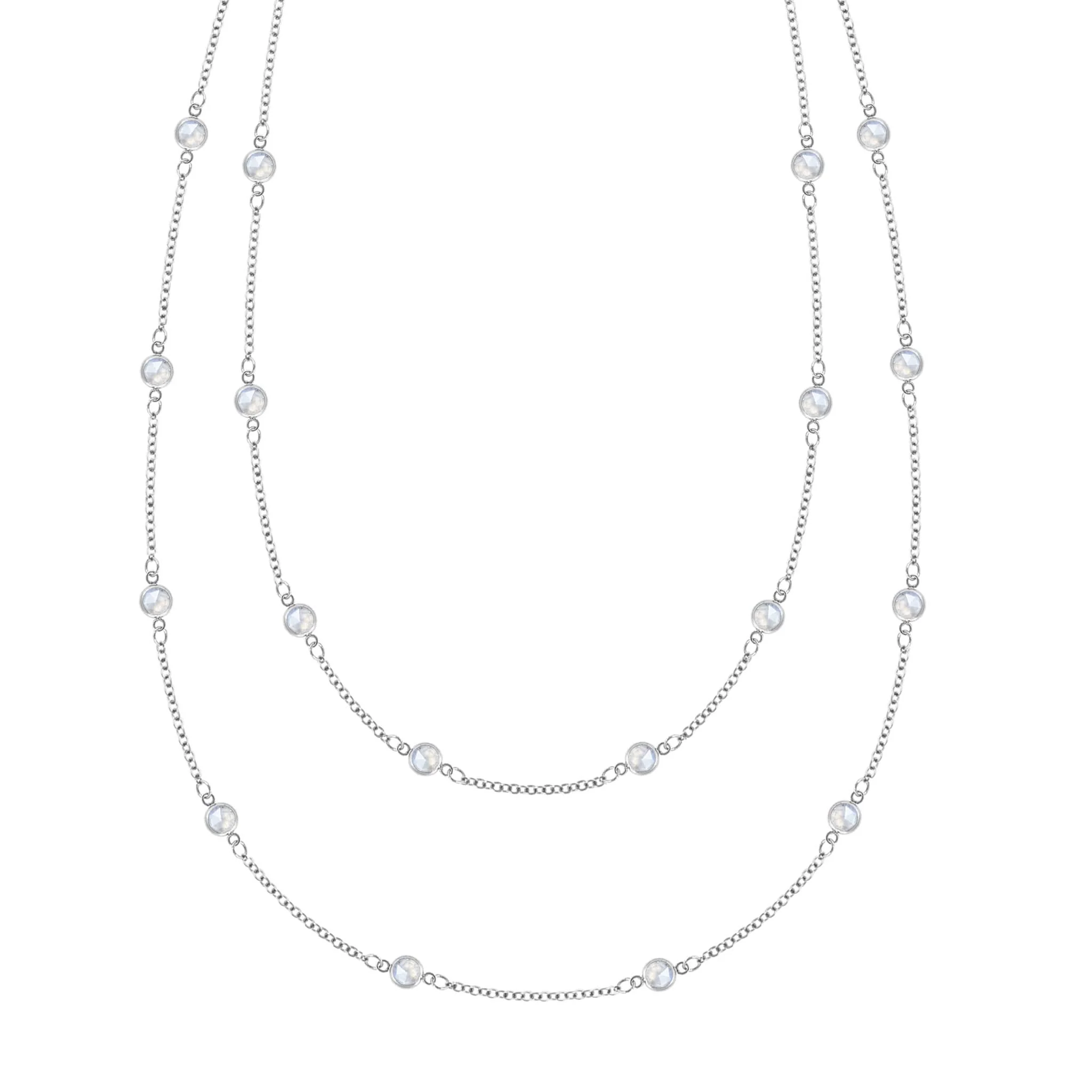 Bayberry Moonstone Long Necklace in 14k Gold (June) - Image 7