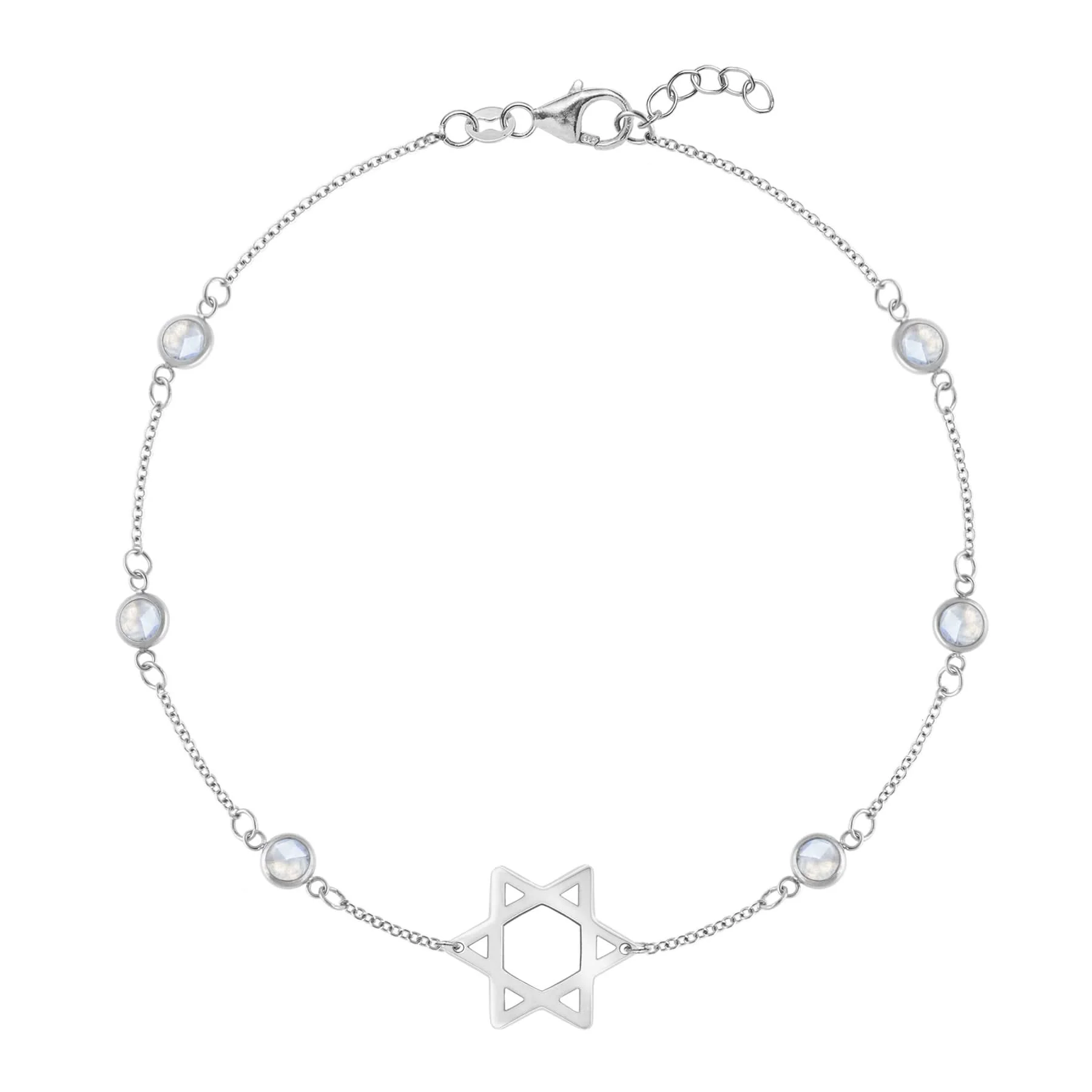 Bayberry Moonstone Star of David Bracelet in 14k Gold (June) - Image 5