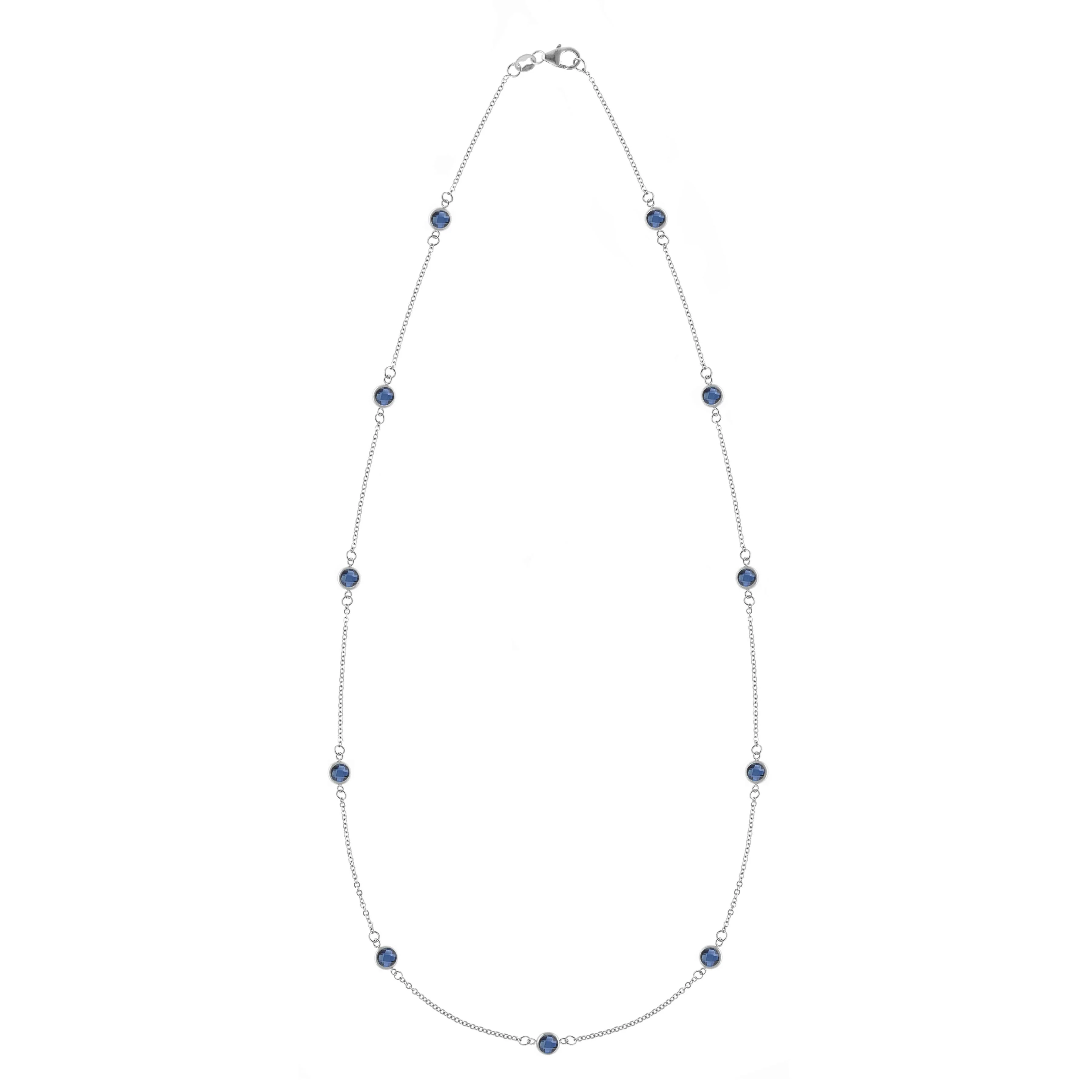 Bayberry 11 Sapphire Necklace in 14k Gold (September) - Image 5