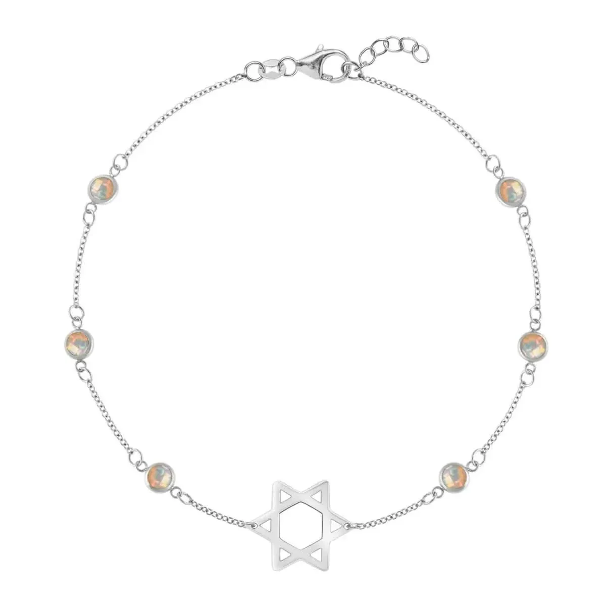Bayberry Opal Star of David Bracelet in 14k Gold (October) - Image 5