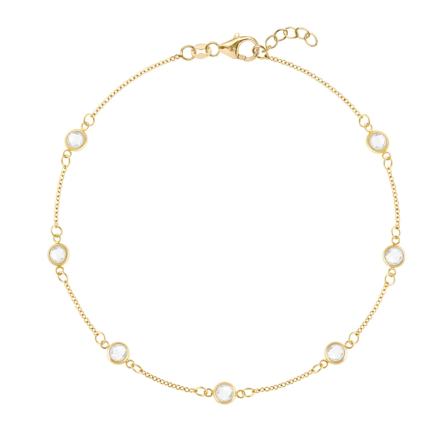 Petite 7 Birthstone Bracelet in 14k Gold