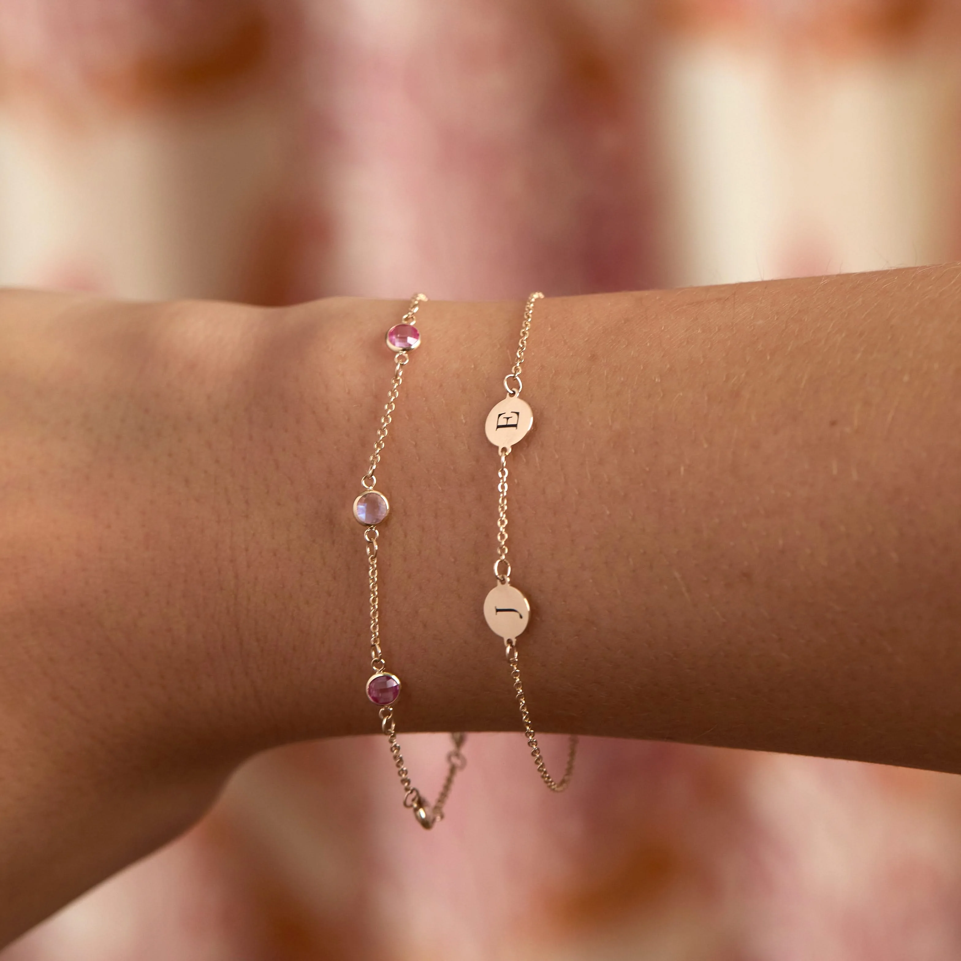 Petite 7 Birthstone Bracelet in 14k Gold - Image 12