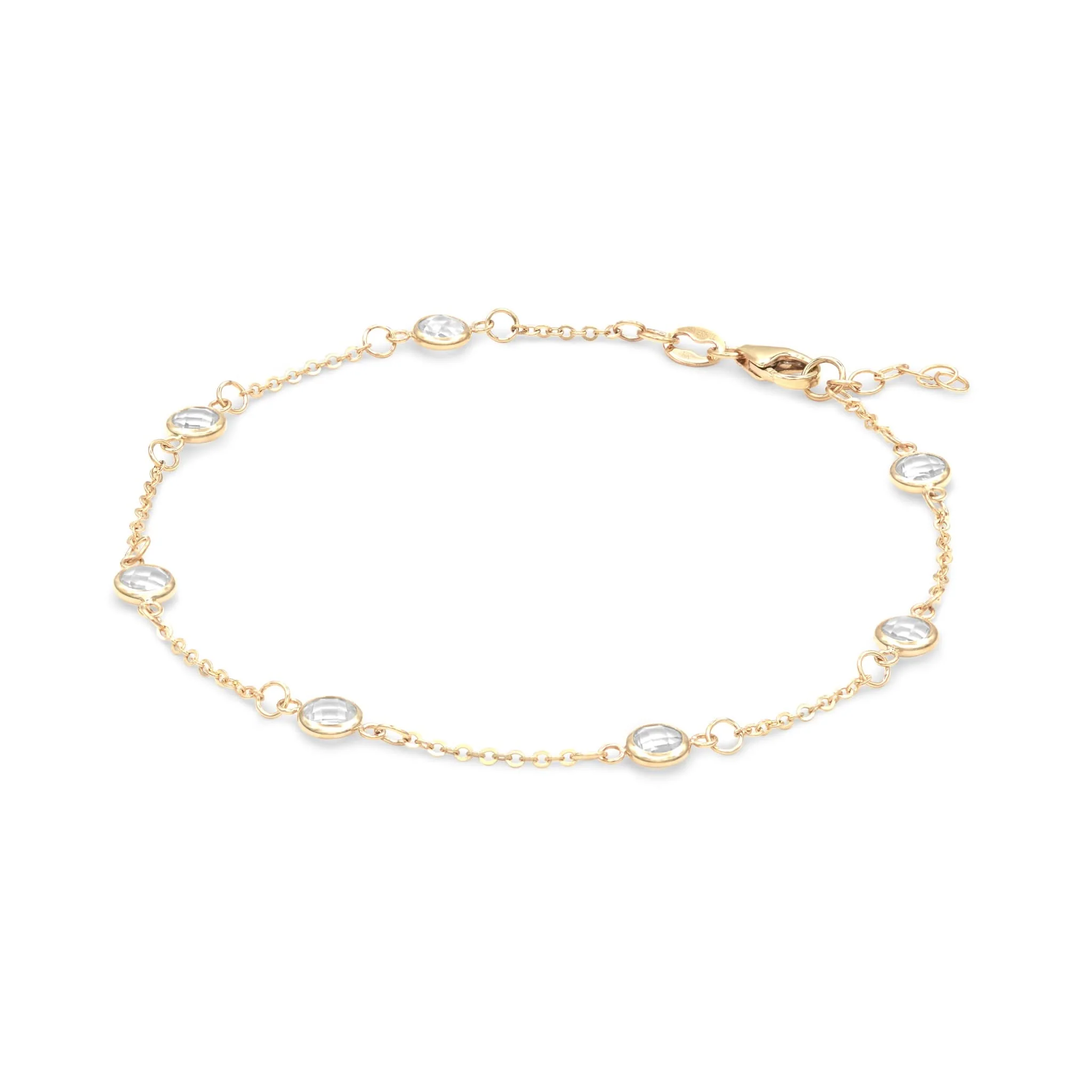 Petite 7 Birthstone Bracelet in 14k Gold - Image 4