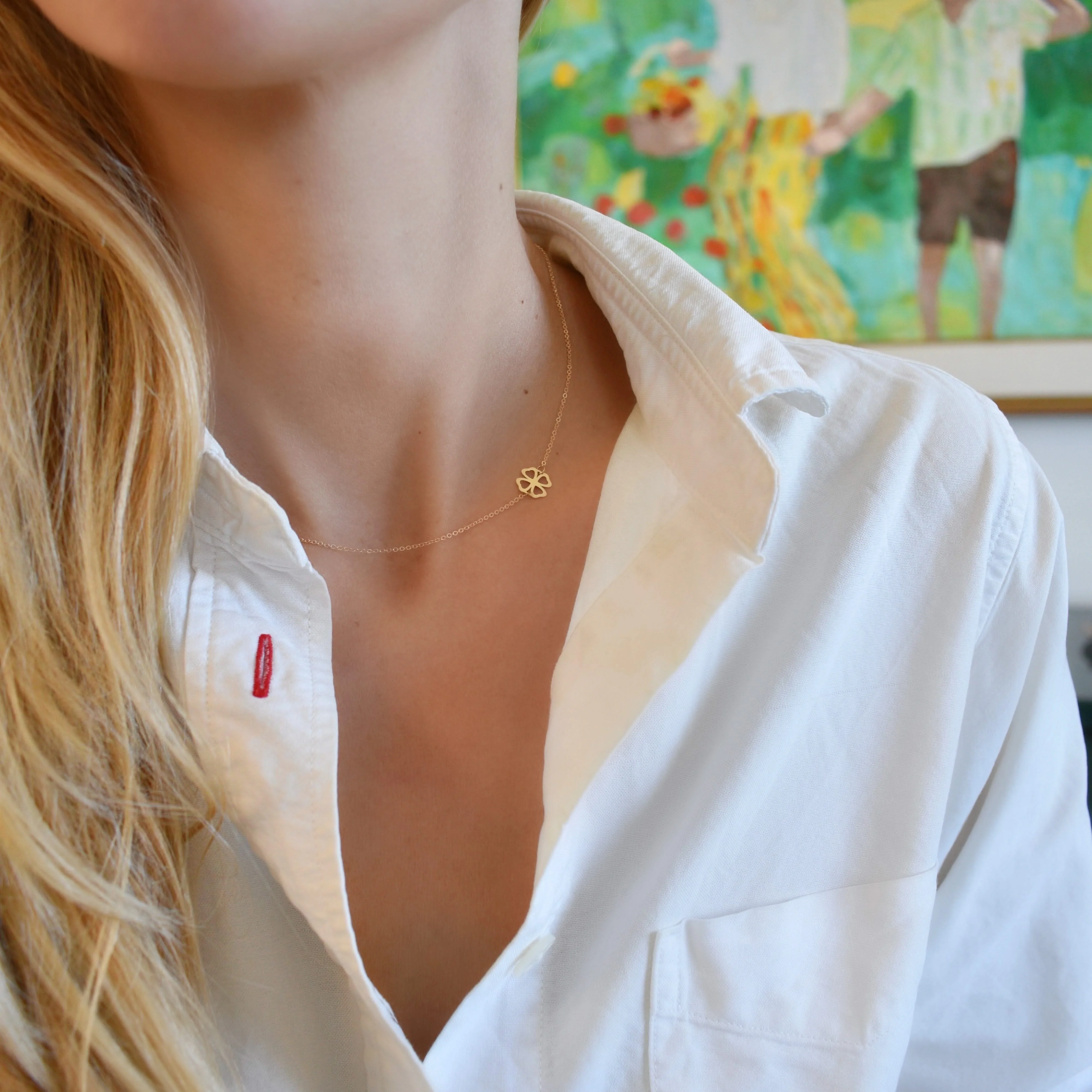 Clover Necklace in 14k Gold - Image 2