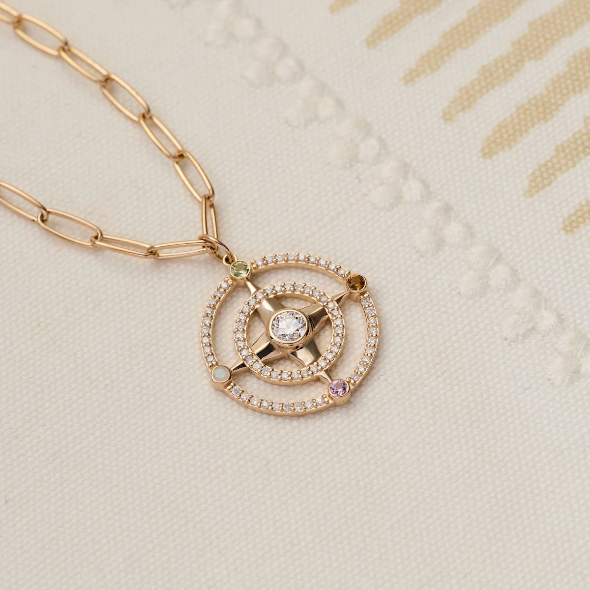 Compass Birthstone Pendant in 14k Gold - Image 6