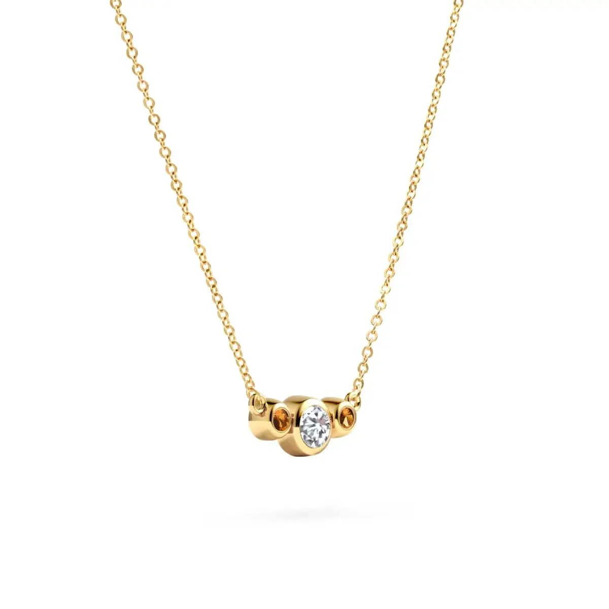 Barrington Diamond Necklace with Citrine Side Stones (November) - Image 5