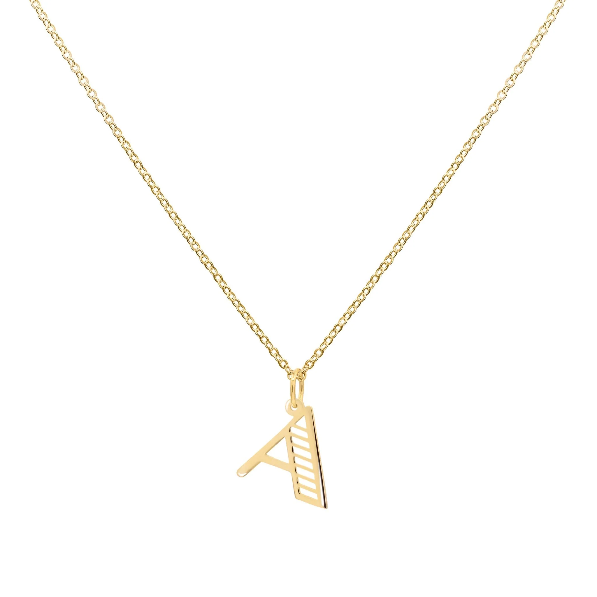 Essex Letter A Pendant in 14k Gold - Image 4