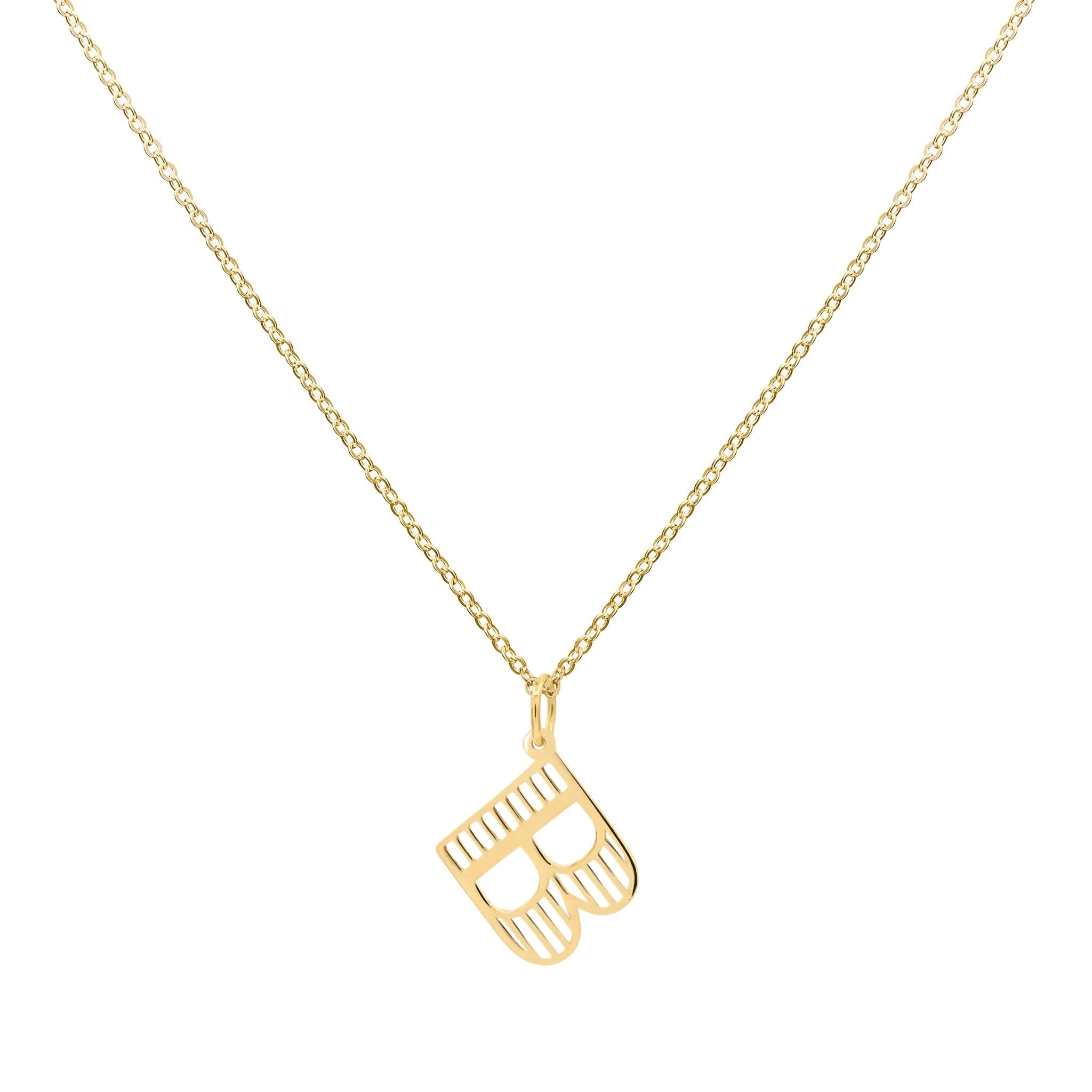 Essex Letter B Pendant in 14k Gold - Image 4
