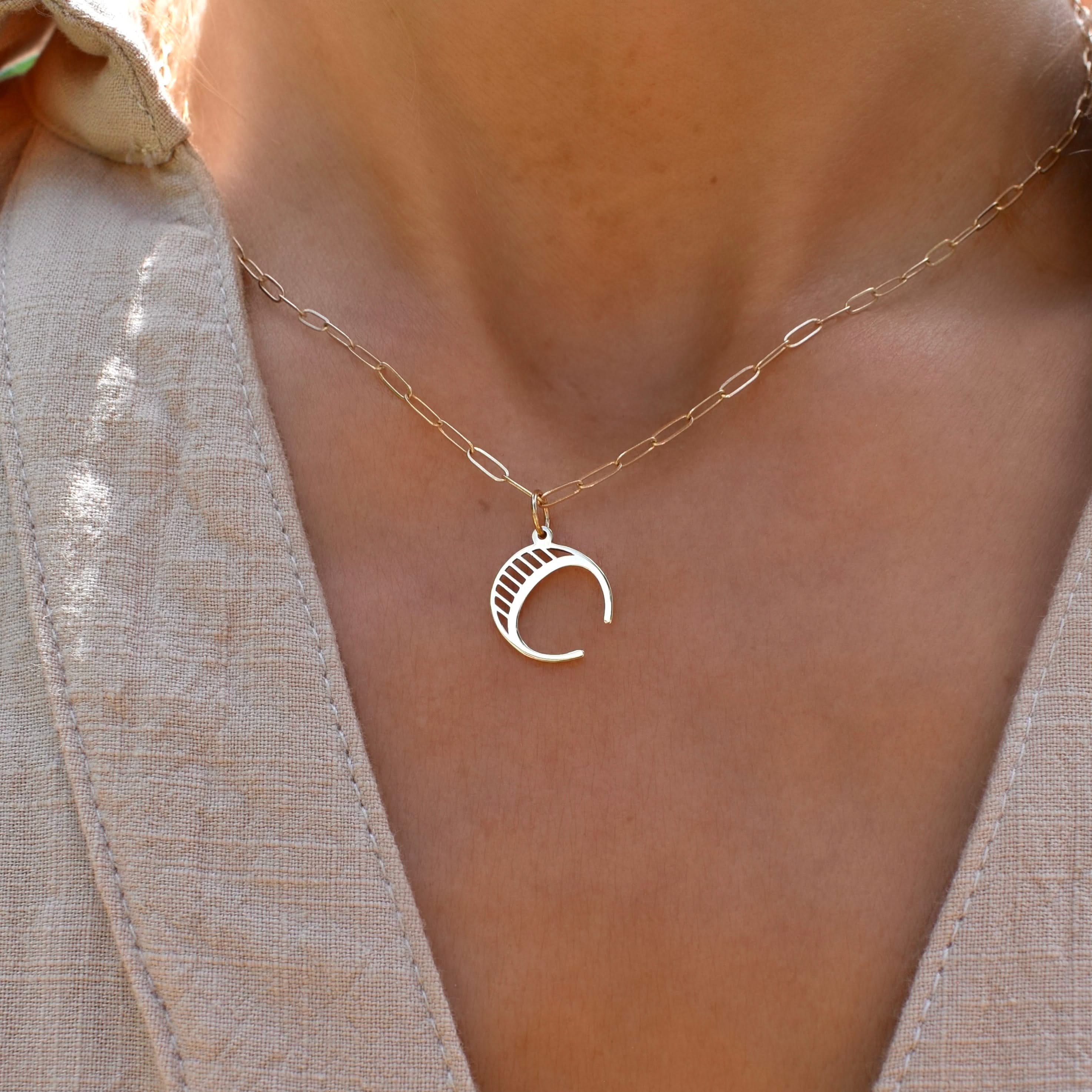 Essex Letter C Pendant in 14k Gold - Image 3