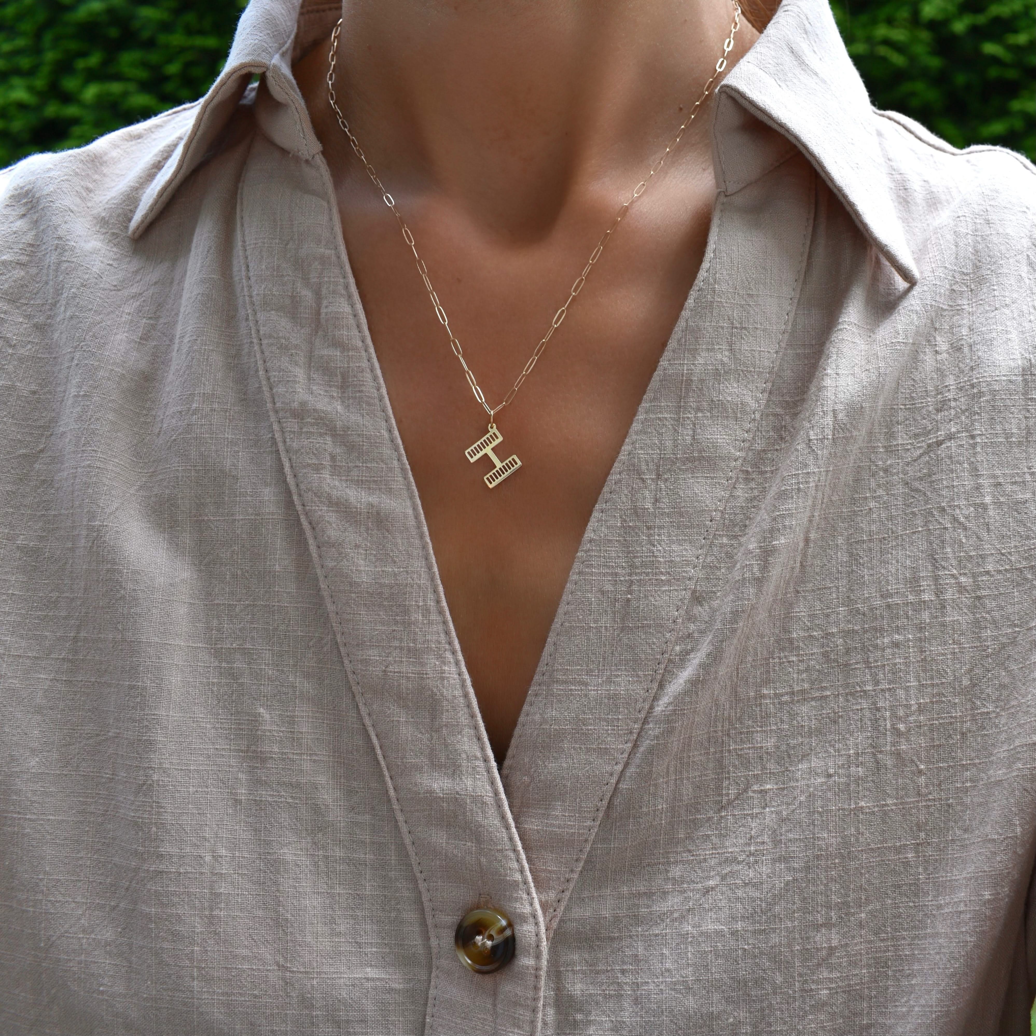 Essex Letter H Pendant in 14k Gold - Image 2