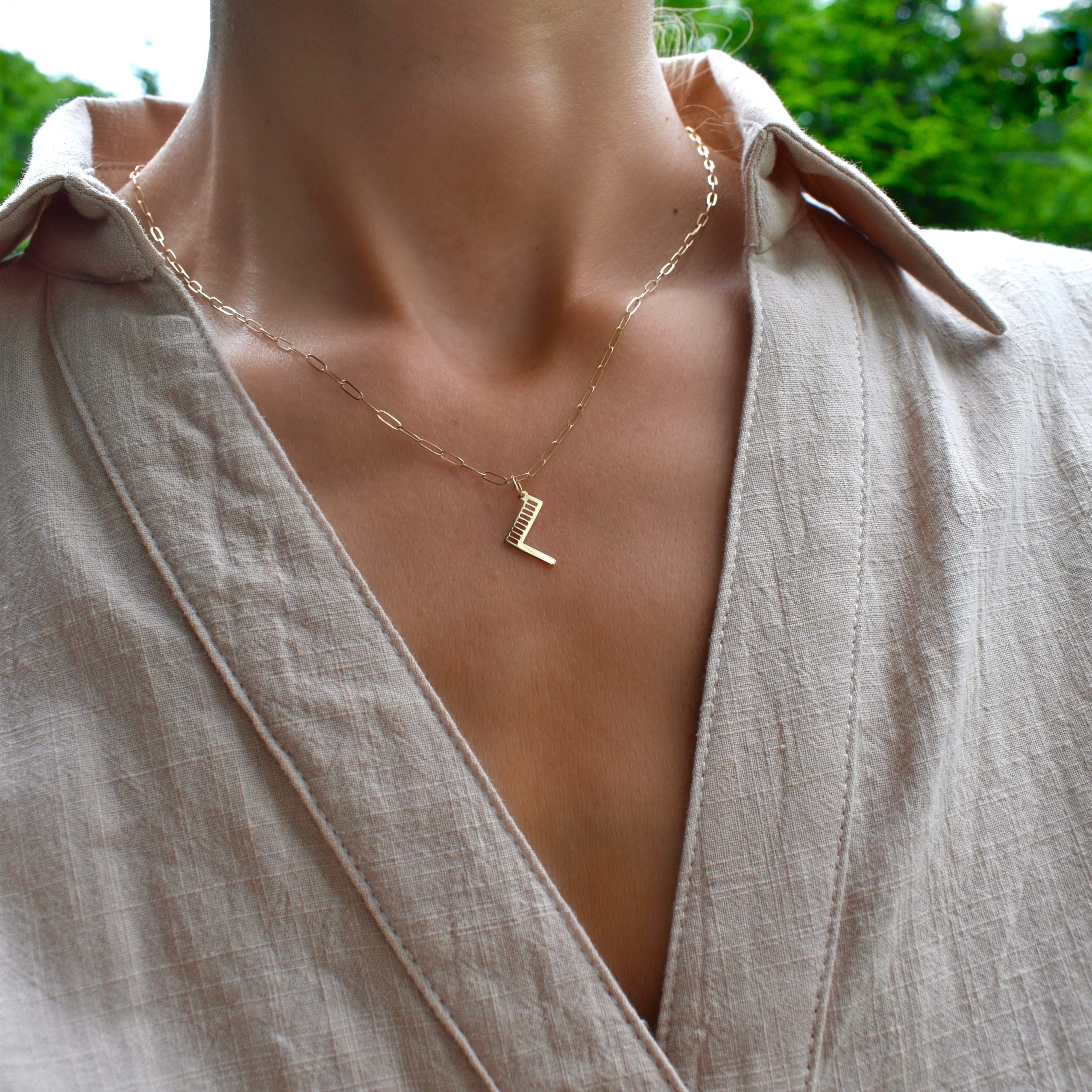 Essex Letter L Pendant in 14k Gold - Image 2