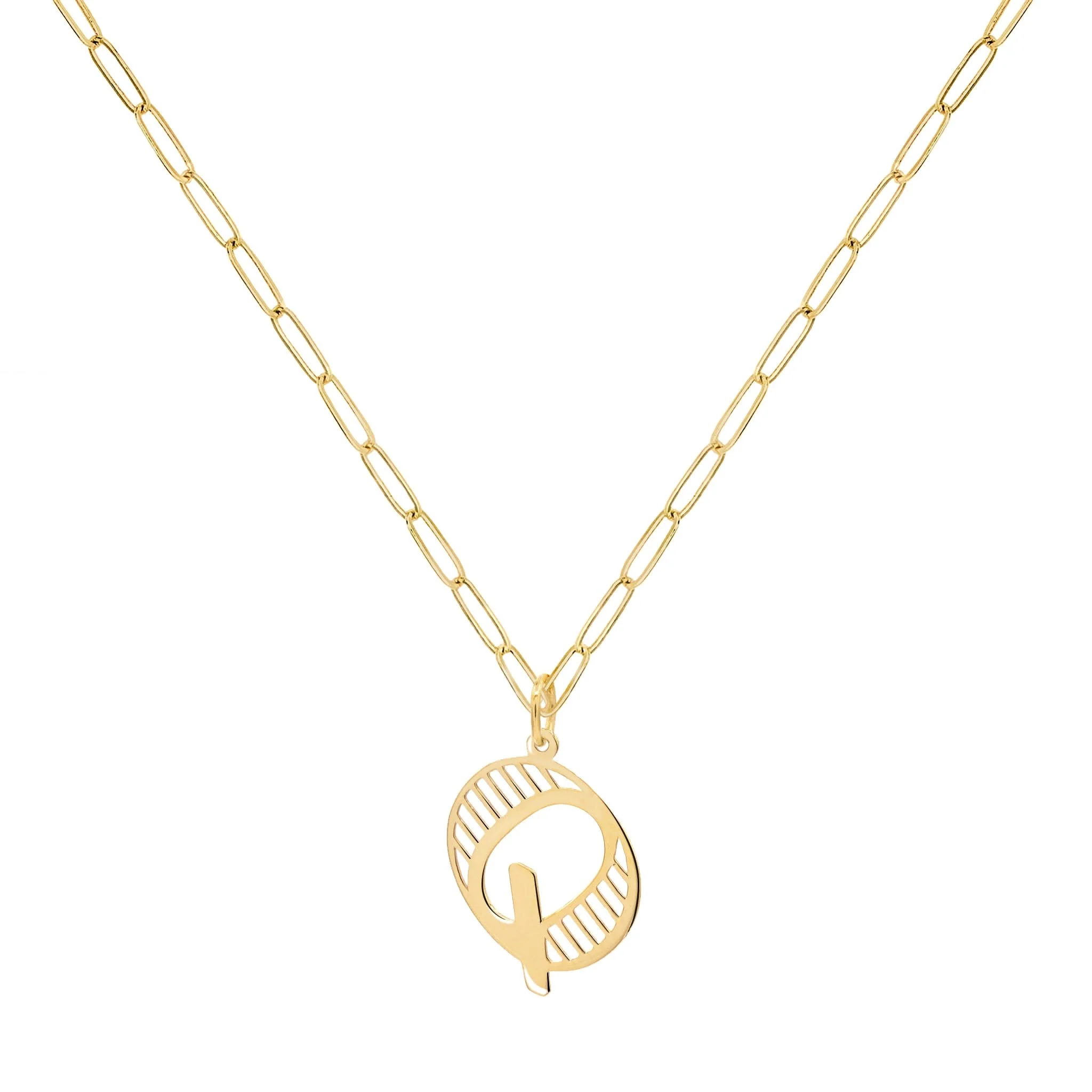 Essex Letter Q Pendant in 14k Gold - Image 5
