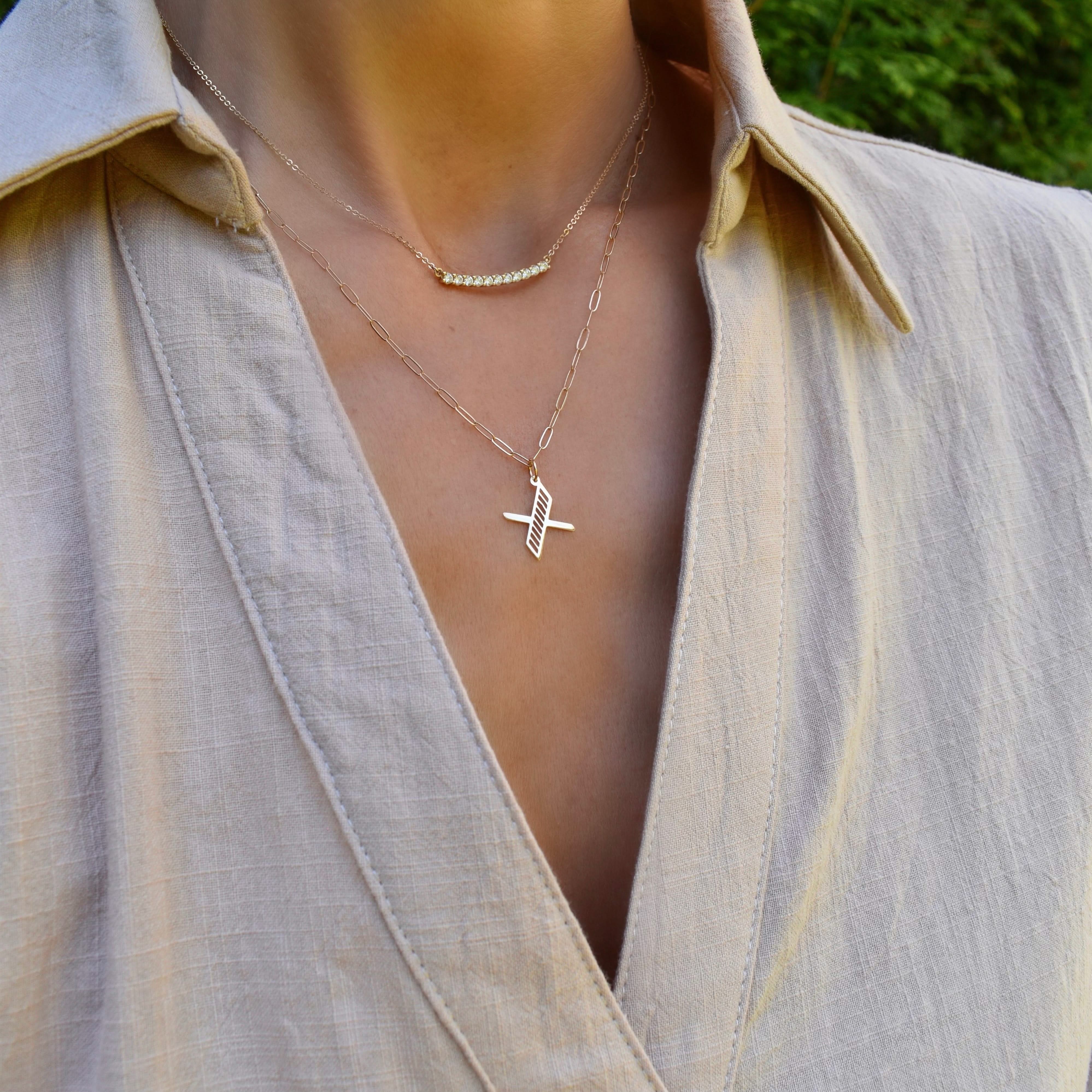 Essex Letter X Pendant in 14k Gold - Image 2