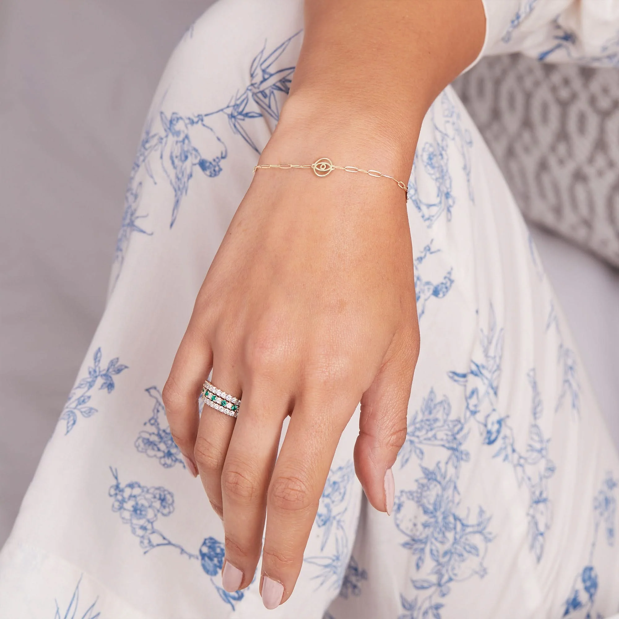 Evil Eye Adelaide Mini Bracelet in 14k Gold - Image 3